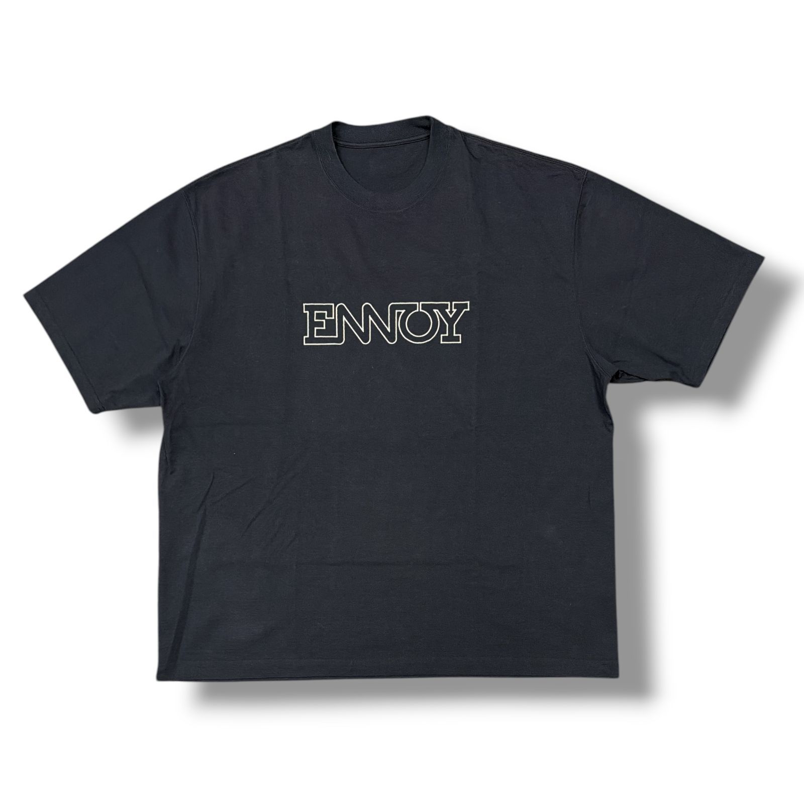 The Ennoy Professional・ザエンノイプロフェッショナル 24SS Electric Logo EMB T-Shirt 状態A エレクトリックロゴTシャツ 半袖カットソー SS24BRENCT01NTL サイズL ネイビー メンズ （98209A）【中古】
