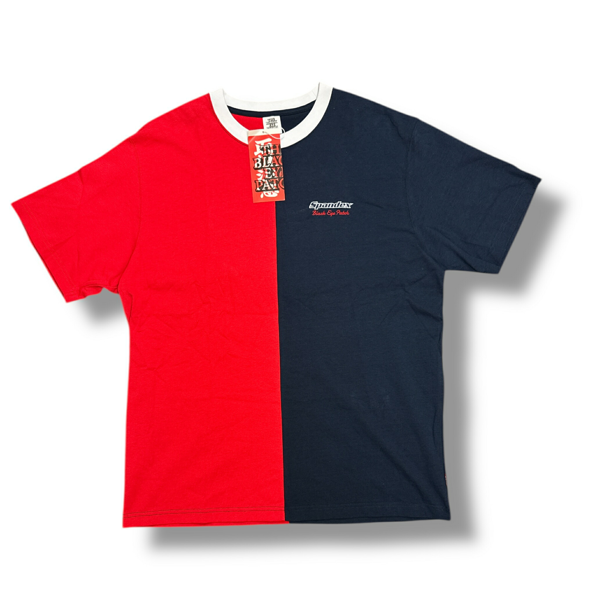 BlackEyePatch・ブラックアイパッチ 24AW SPANDEX LOGO 2 TONE TEE 状態SS スパンデックス ロゴ 2トーン Tシャツ カットソー BEPFW24TE50 レッド×ネイビー サイズL（83133A）サイズXL（83288A）