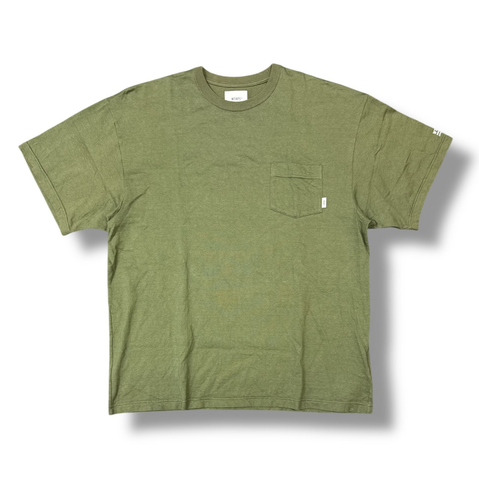 WTAPS・ダブルタップス 25SS MUDDY 01 / SS / COTTON 物質の状態A 衣嚢プルオーバー 半袖カットソー 251ATDT-CSM32 大きさ4 カーキ メンズ （95968A）【中古】