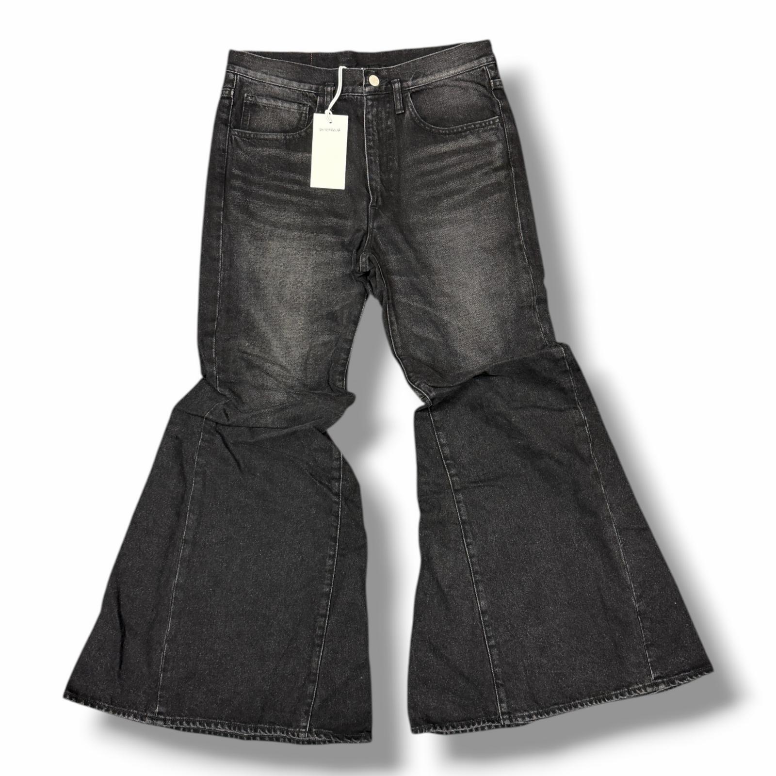 未使用 SHINYAKOZUKA ・シンヤコヅカ WASHED ORDINARY CITY CURTAIN LEGS 状態SS ウォッシュドオーディナリーカーテンレッグ デニム ジーンズ 2501SK61W サイズM ブラック メンズ （11441M）【中古】｜買取MOTTO　店