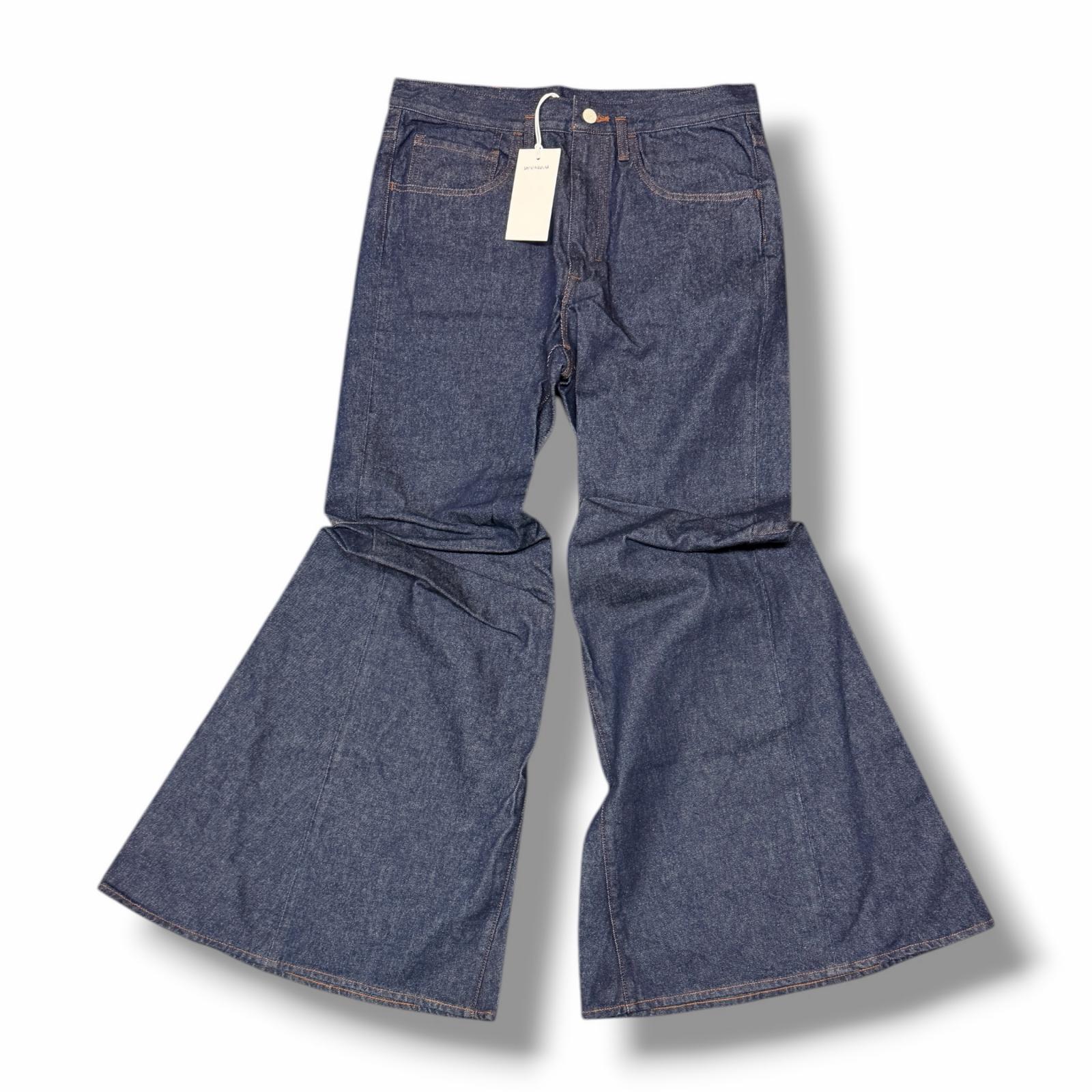 未使用 SHINYAKOZUKA ・シンヤコヅカ 25SS ORDINARY CITY CURTAIN LEGS 状態SS デニムパンツ フレアジーンズ 2501SK61 サイズL インディゴ メンズ （12092M）【中古】