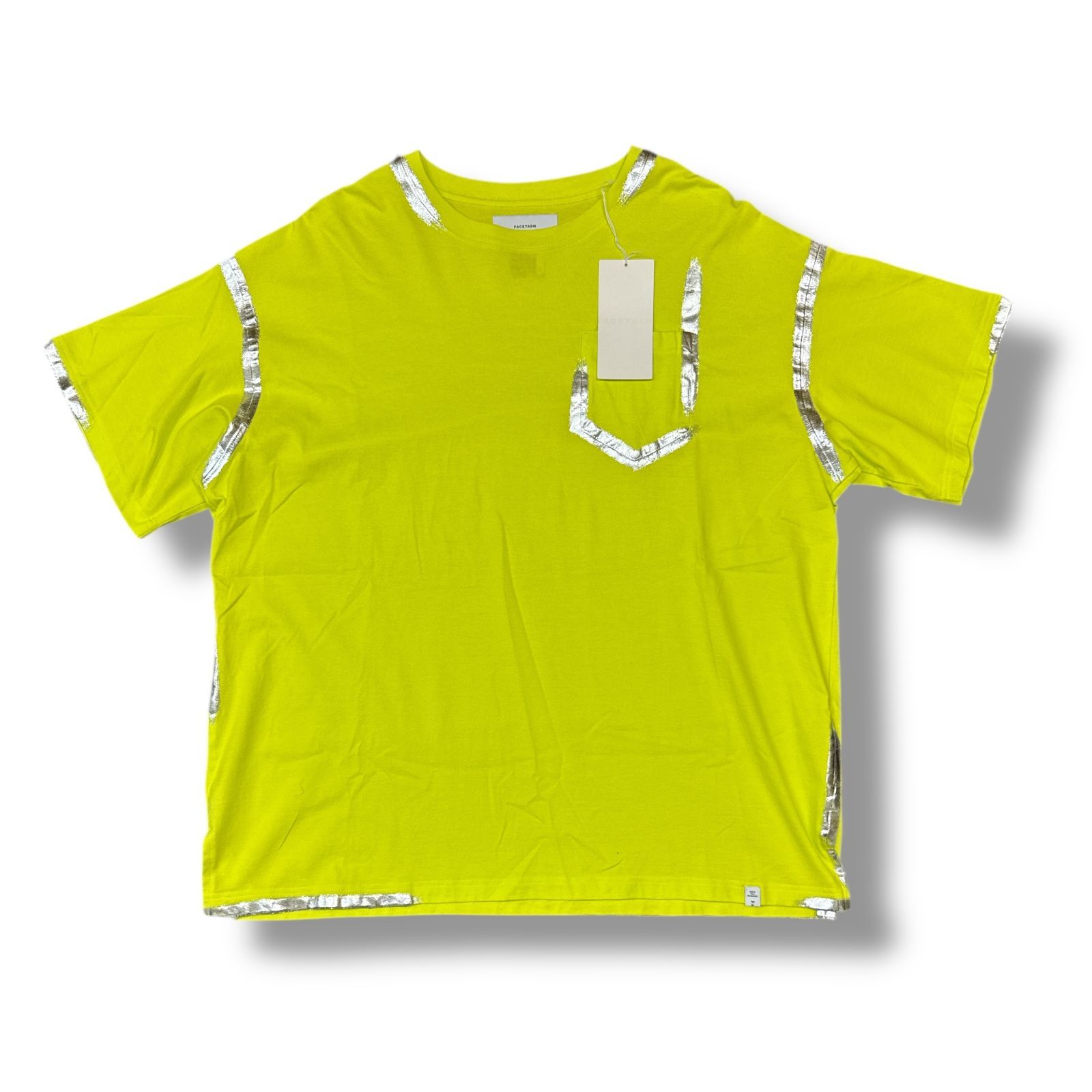 FACETASM・ファセッタズム 25SS FOIL BIG TEE 状態S ホイルビッグTシャツ カットソー NAT-TEE-U01 サイズ5 ライム メンズ （96426A）【中古】