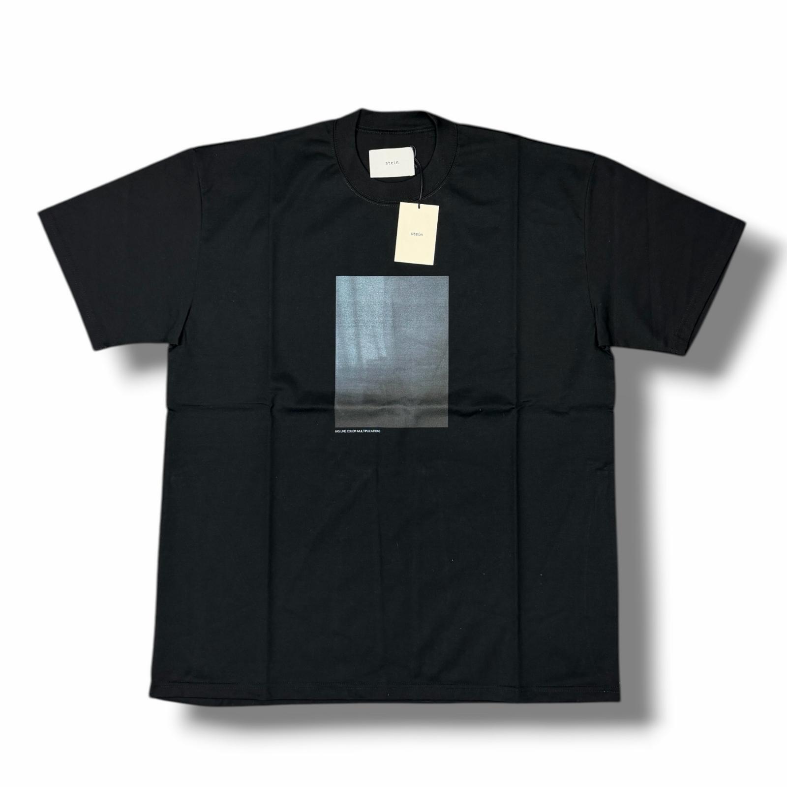 未当て嵌める stein(ssstein)・シュタイン PRINT TEE(SUPERIOR PIMA) LAYERING 物質の状態SS 刷り上げるＴシャツ 半袖カットソー ST.880 大いさM 黒いこと メンズ （11802M）【中古】 Tシャツ・カットソー-メンズファッション