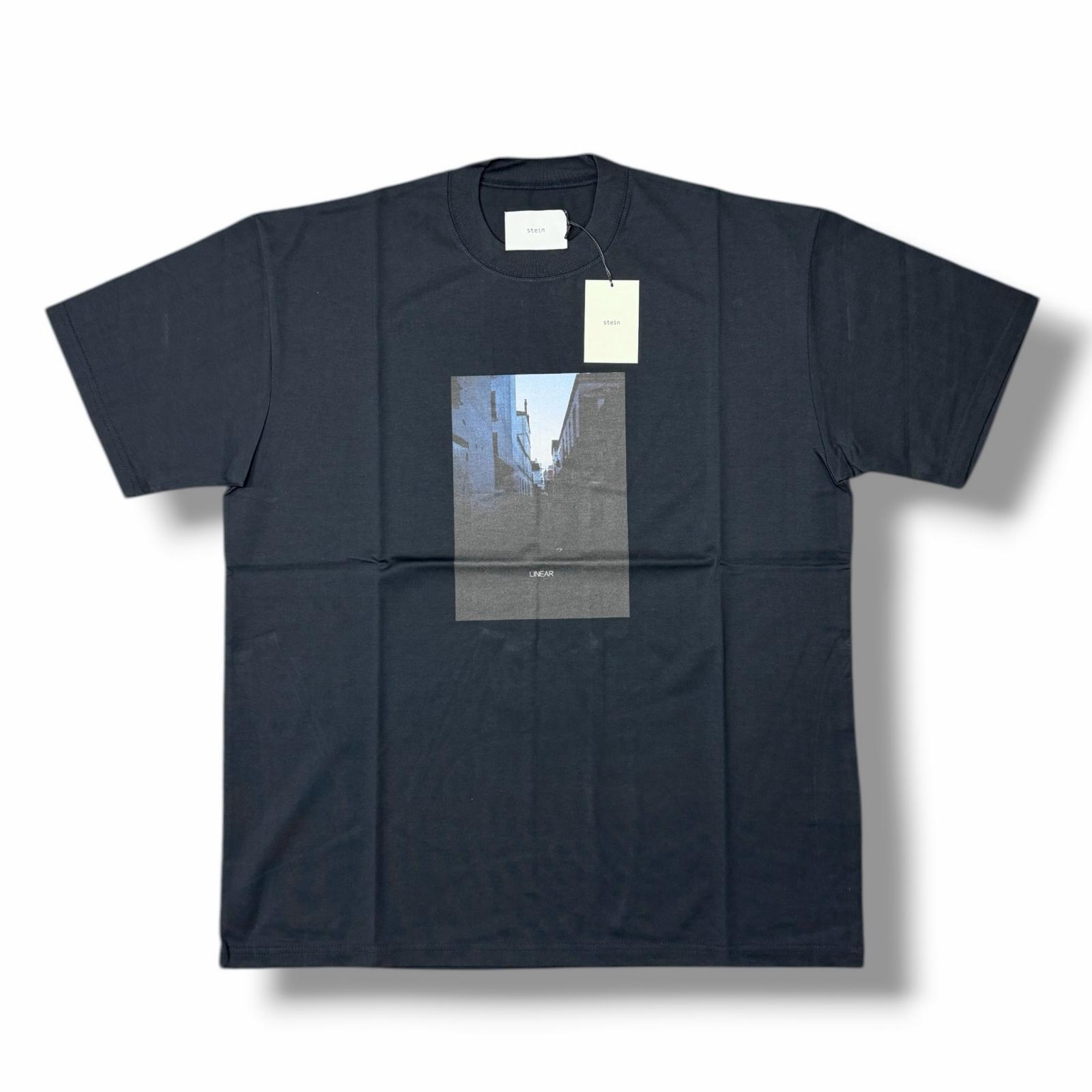 未使用 stein(ssstein)・シュタイン 24SS ?PRINT TEE (SUPERIOR PIMA) - SHOOT - 状態SS オーバーサイズTシャツ 半袖カットソー ST.882 サイズM ダークネイビー メンズ （7770M）【中古】