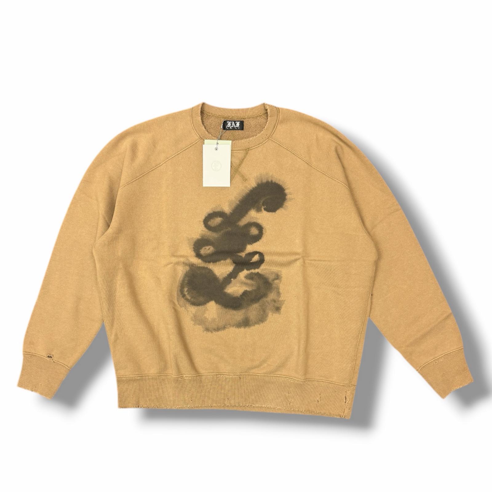 未当て嵌める FAF(Fake 無水亜ヒ酸 Flowers)・エフエーエフ(フェイクアスフラワーズ) F STAIN CREWNECK SWEAT 物質の状態SS クルーネックスウェット 調教師 003121206 大きさ3 赤銅色 メンズ （12207M）【中古】