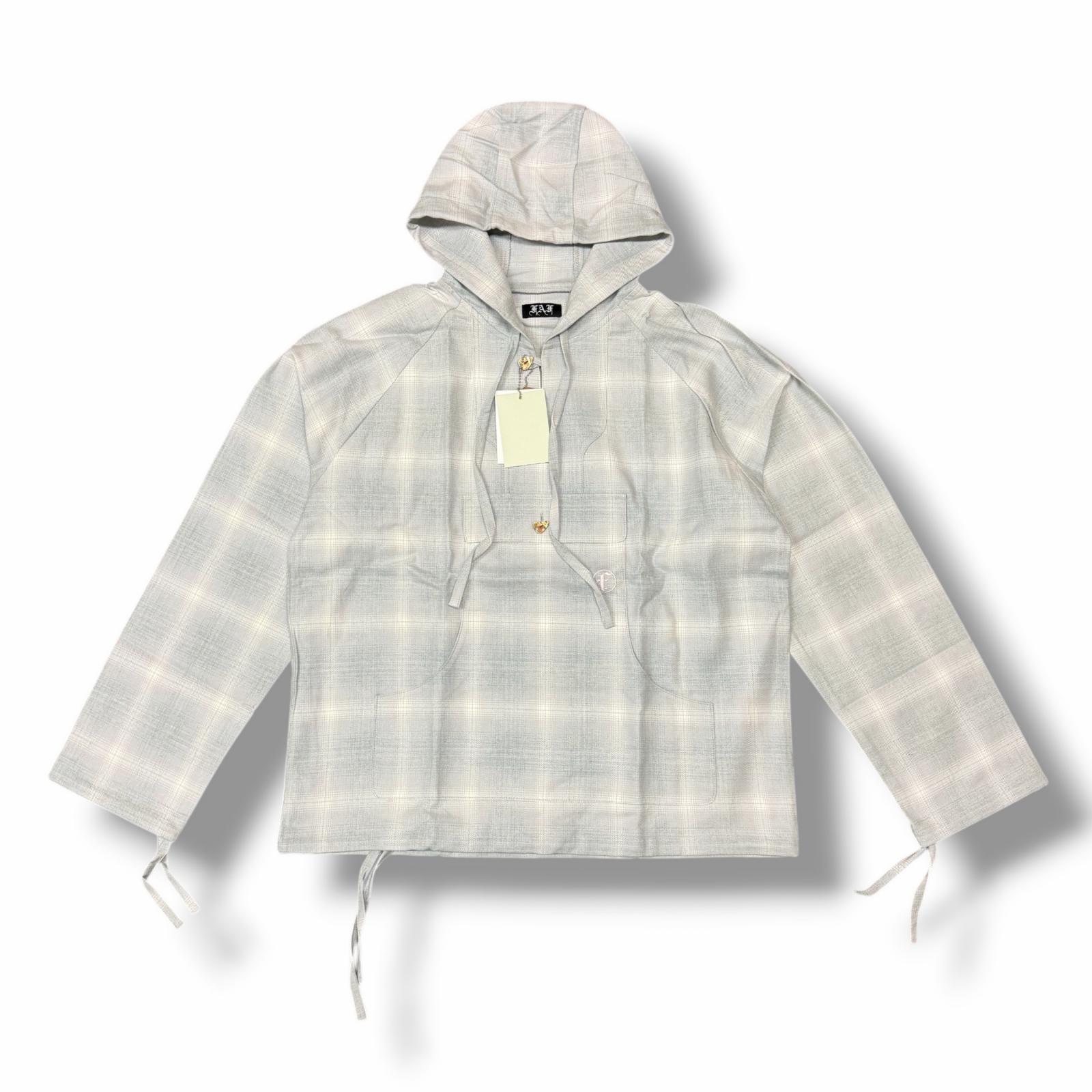 未使用 FAF(Fake As Flowers)・エフエーエフ(フェイクアスフラワーズ) 25SS Mexican shirts parka 状態SS メキシカンシャツパーカー フードシャツ 3121101 サイズ3 グレー メンズ （12213M）【中古】