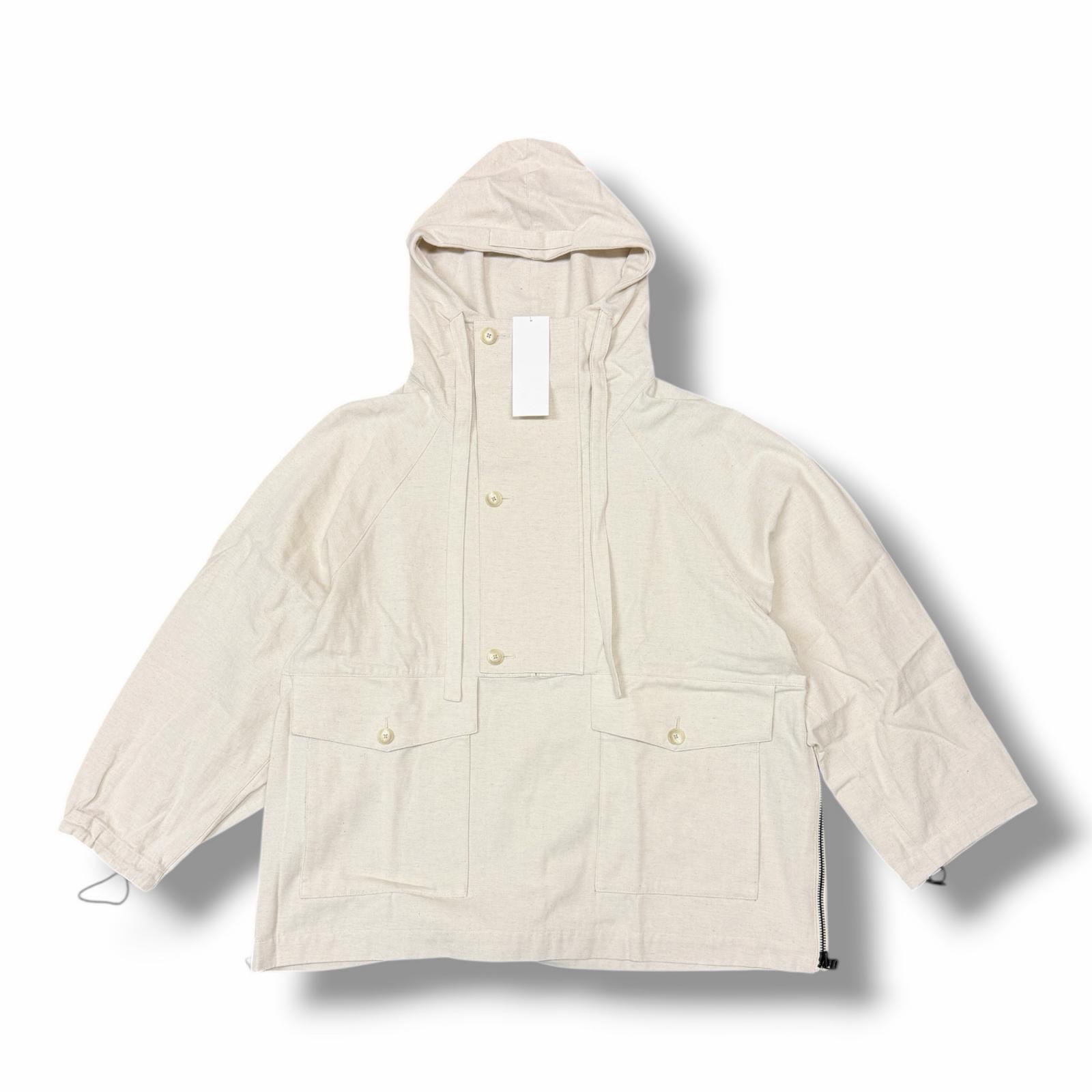 未使用 my beautiful landlet・マイビューティフルランドレット 25SS COTTON LINEN OVERSIZED ANORAK 状態SS コットンリネンオーバーサイズアノラック WM04-BZ251041 サイズ0 キナリ メンズ （12504M）【中古】