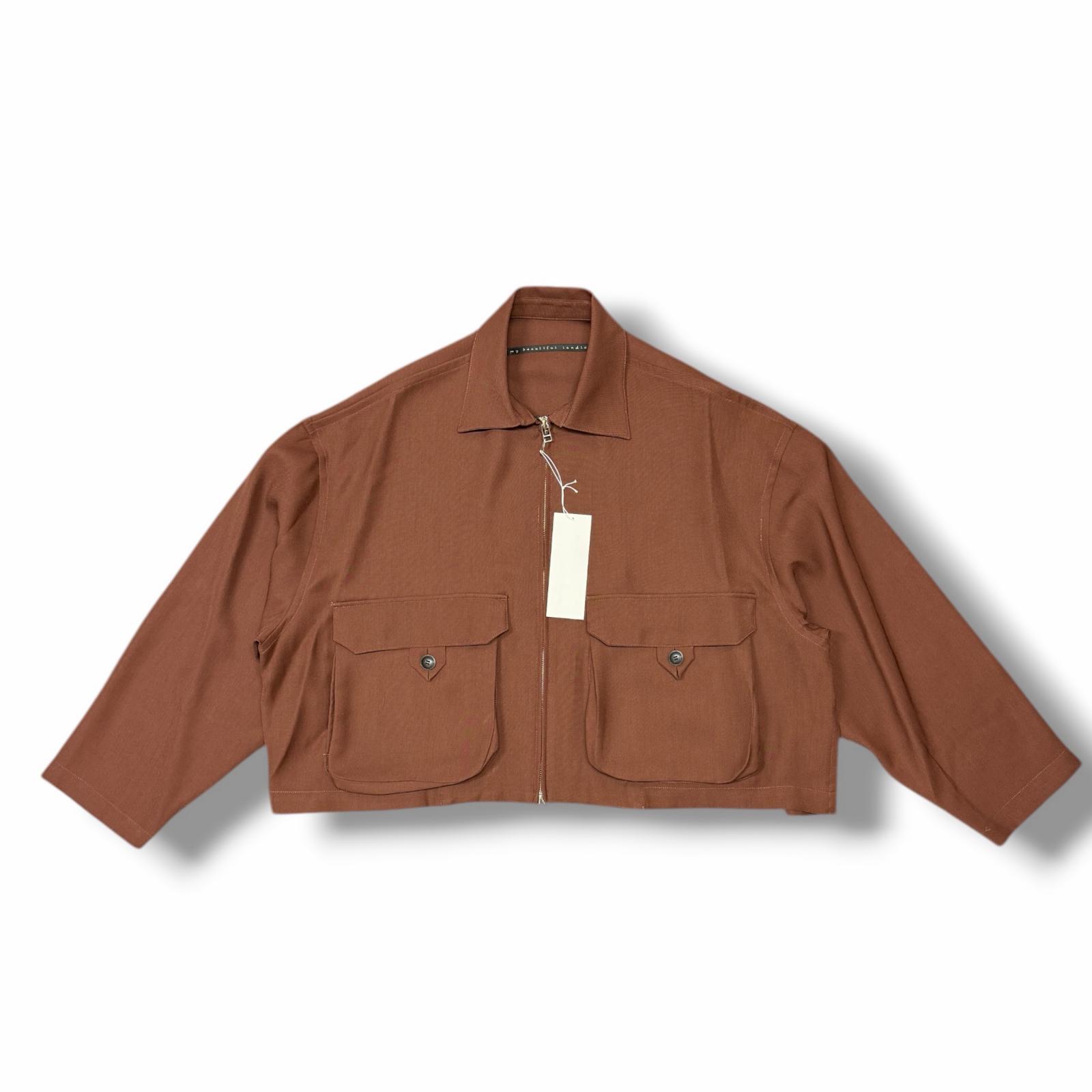 未使用 my beautiful land let・マイビューティフルランドレット 25SS CU/TRIXION 2WAY DOUBLE CLOTH JACKET 状態SS ジャケット ブルゾン WM07-BZ251071 サイズ1 エンジ メンズ （12521M）【中古】