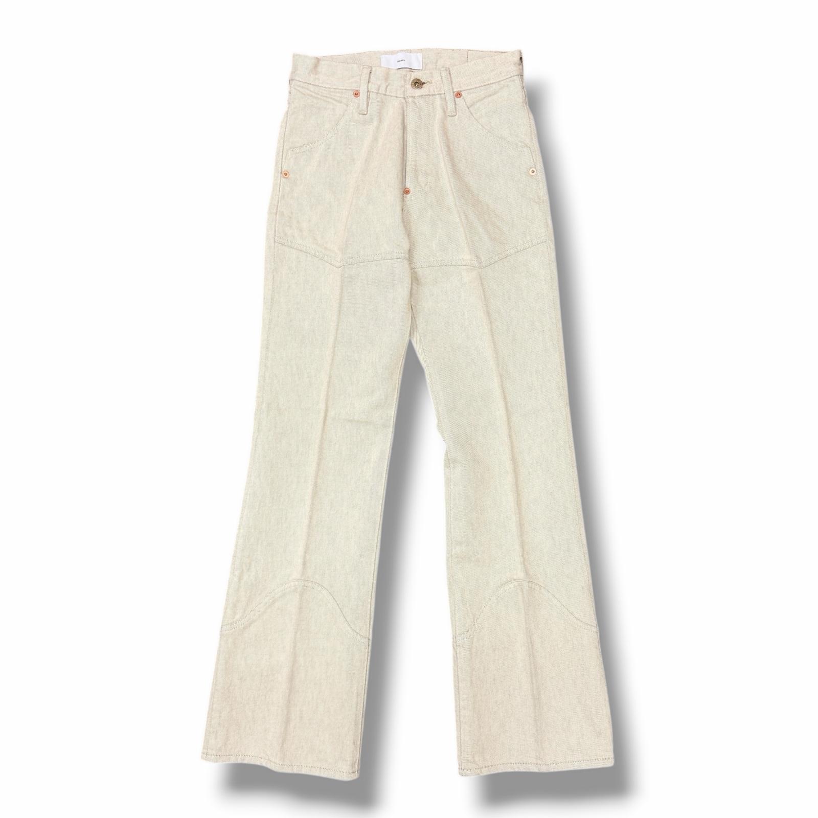 未使用 SUGARHILL ・シュガーヒル 25SS DENIM TROUSERS 状態SS デニムトラウザーズ フレアパンツ ジーンズ 25410000407 サイズ28 グレーホワイト メンズ （12533M）【中古】