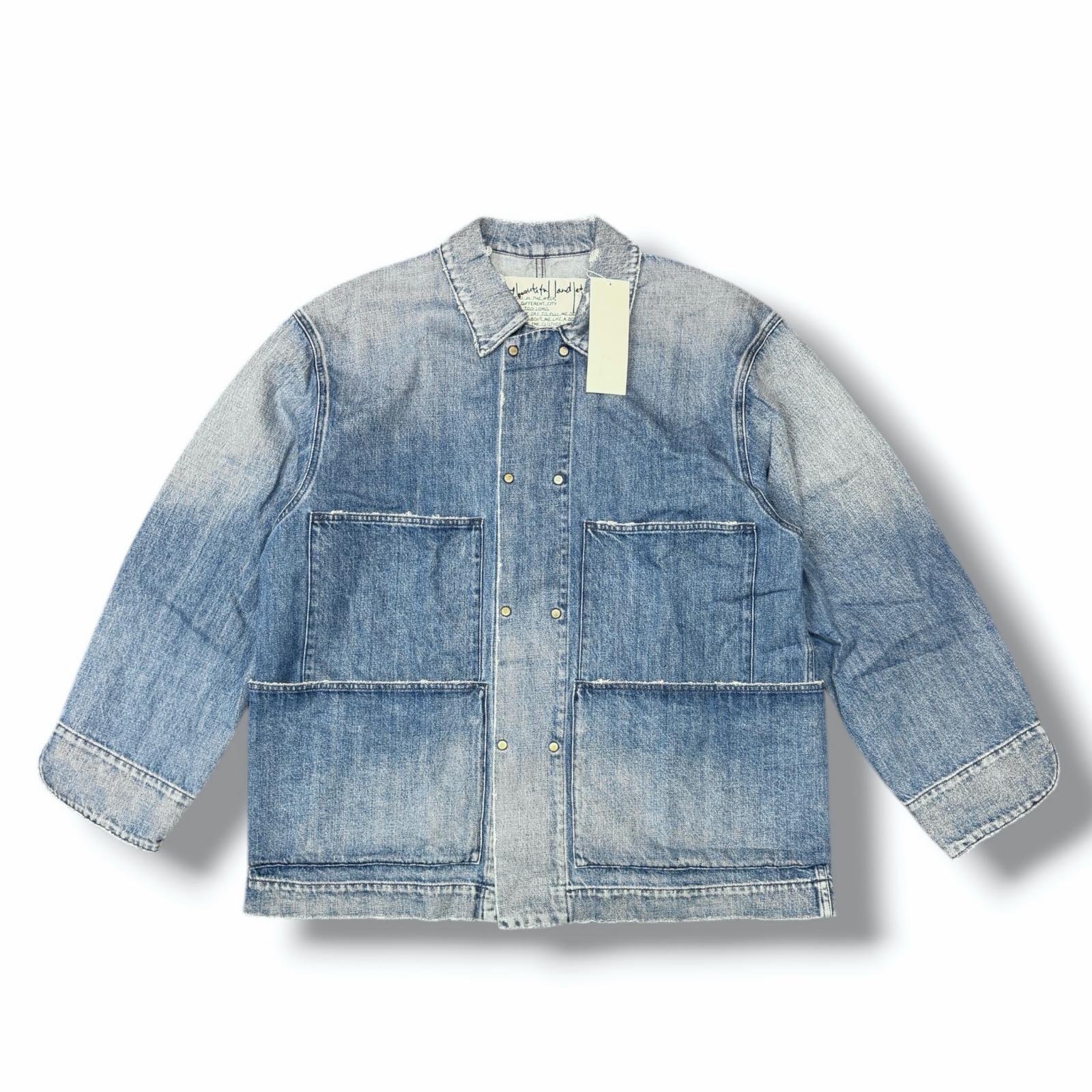 未使用 my beautiful landlet マイビューティフルランドレット 25SS DENIM COVERALL 状態SS デニムカバーオール ジャケット Gジャン MBL-COL-U サイズ0 インディゴ メンズ （12500M）【中古】
