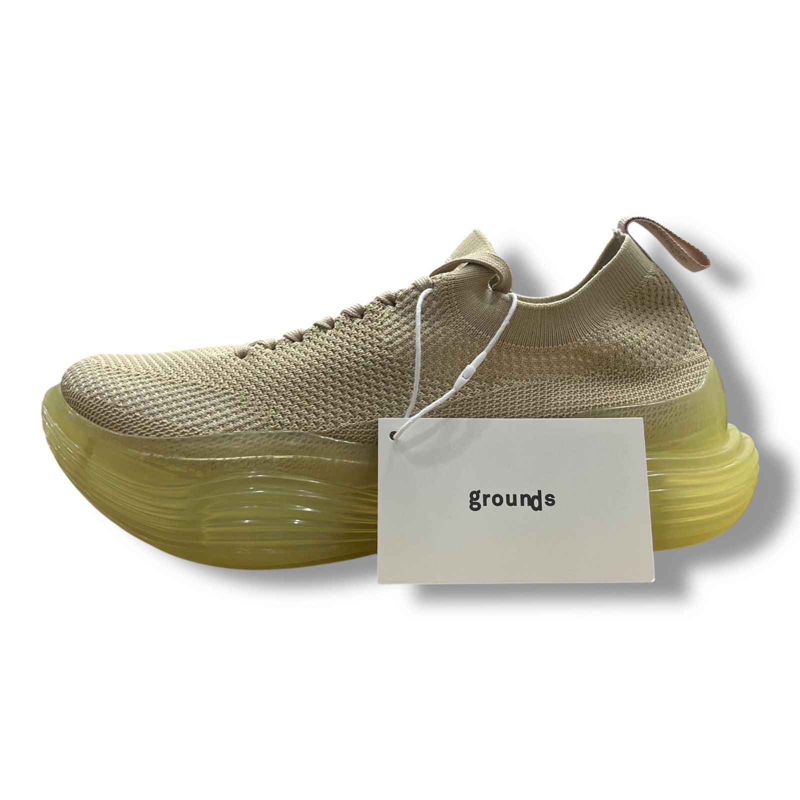 未使用 grounds グラウンズ INTERSTELLAR NUDE 状態SS インターステラー ニットスニーカー 厚底 25cm ベージュ メンズ （95089A）【中古】｜買取MOTTO　店