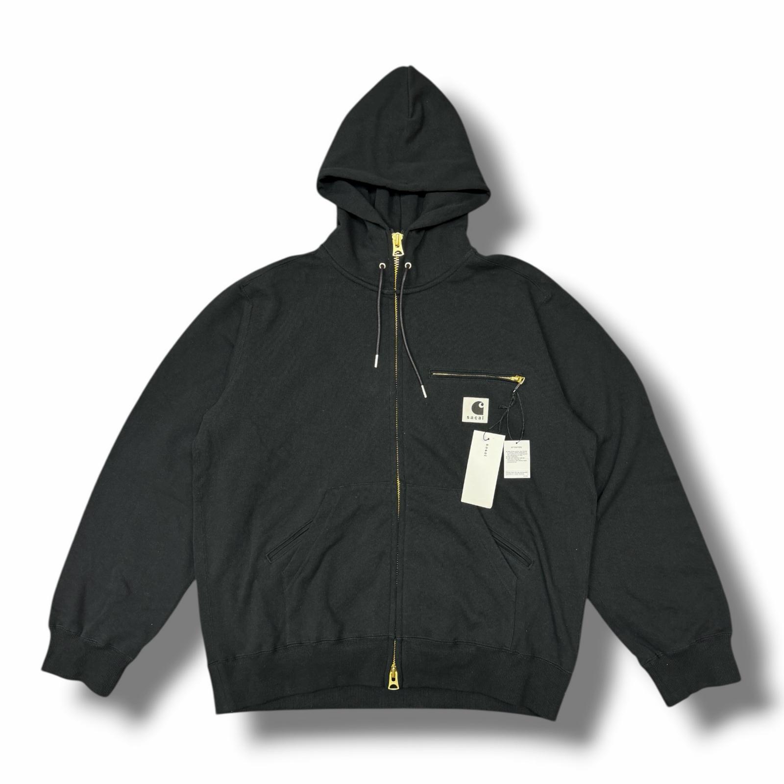 未使用 sacai・サカイ  × Carhartt・カーハート 26SS Cotton Jersey Hoodie 状態SS コットンジャージーフーディー パーカー 26-01091S サイズ5 ブラック メンズ （13865M）【中古】