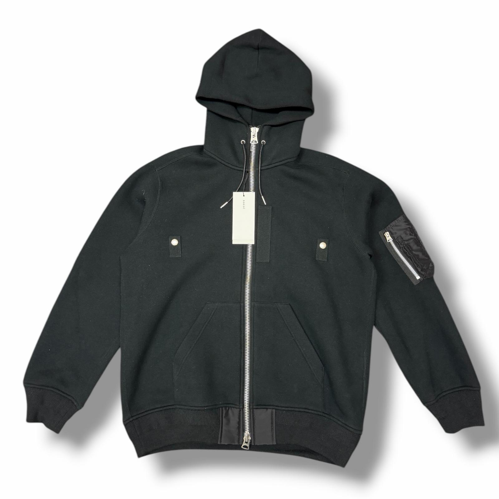 sacai・サカイ Colour-Block Zip-Up Hooded Jacket 状態A ジップアップパーカー 25-03788M サイズ2 ブラック メンズ （13575M）【中古】｜買取MOTTO　店