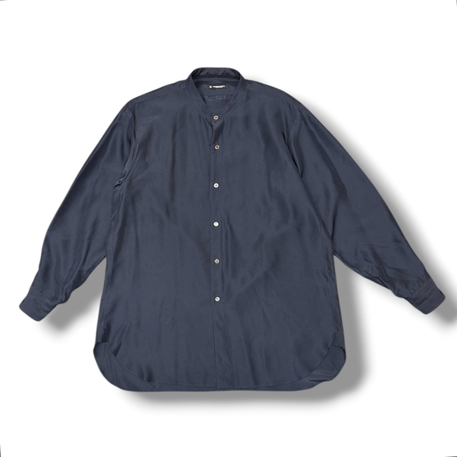 MAATEE&SONS・マーティーアンドサンズ Silk Band Collar Shirt 状態A シルクバンドカラーシャツ 長袖シャツ MT2103-0650 サイズ2 ネイビー メンズ （13626M）【中古】