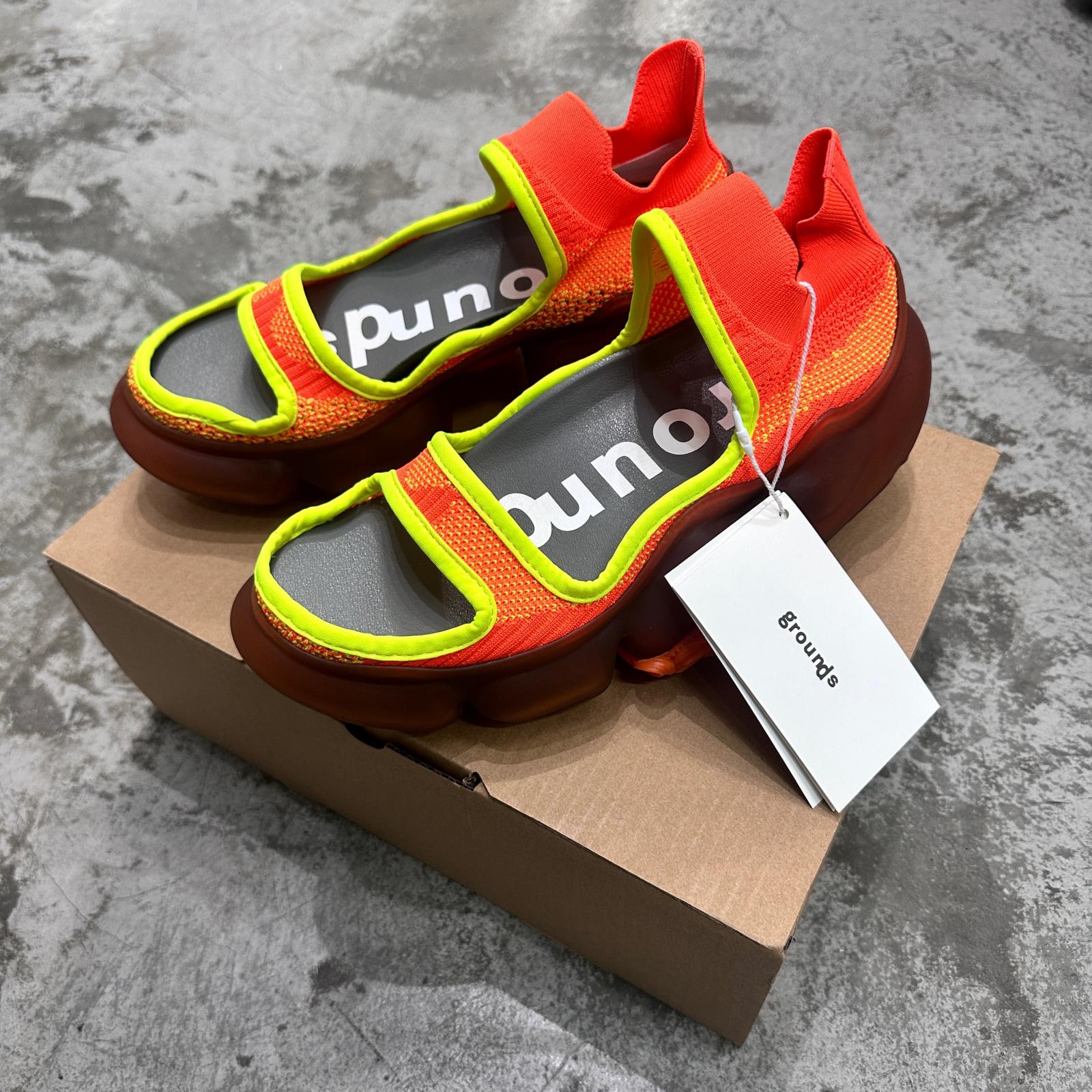 grounds グラウンズ MOOPIE AS1 SANDAL 状態 サンダル スニーカー MPFR89-A1SD2531 オレンジ メンズ （4801M）【中古】