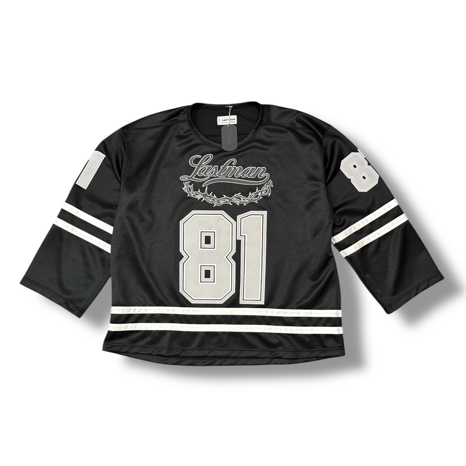 未当て嵌める LASTMAN 挙げ句の果てマン 25SS Jersey Game Shirts 物質の状態SS ジャージーゲームシャツ 制服 カットソーホッケー 251LM-CT03 大きさXL 黒いこと メンズ （96374A）【中古】