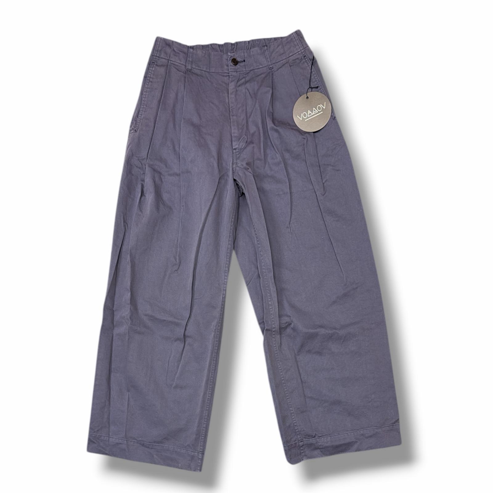未使用 VOAAOV・ヴォアーブ 25SS HIGH DENSITY TWILL TUCK WIDE 状態SS ツイルタックワイドパンツ VOPT-N21 サイズ0 ネイビー メンズ （12008M）【中古】