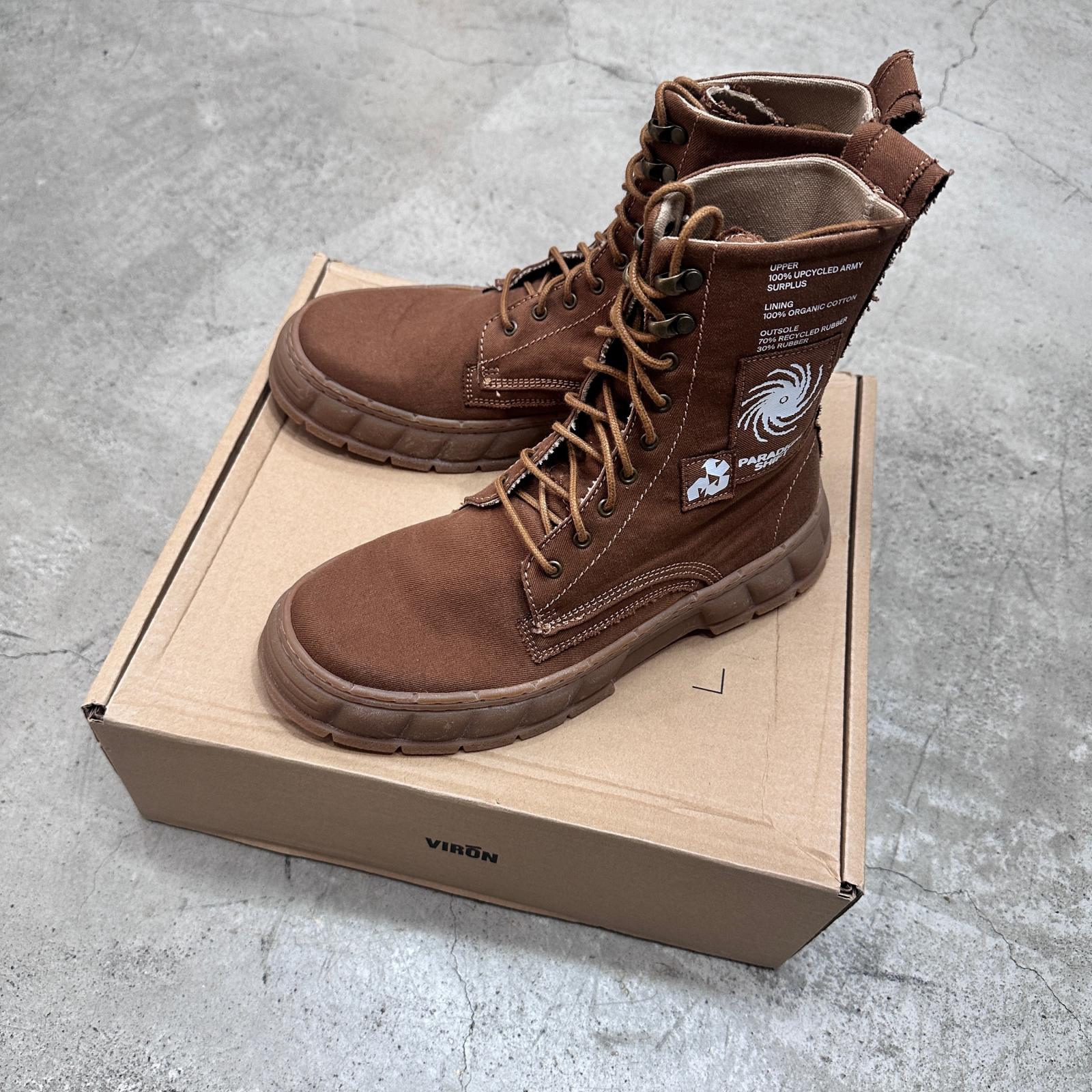未使用 VIRON ヴィロン 1992 Canvas Boots 状態SS キャンバス ブーツ 1992-05-U-80R サイズ40 25cm ブラウン メンズ （4509M）【中古】