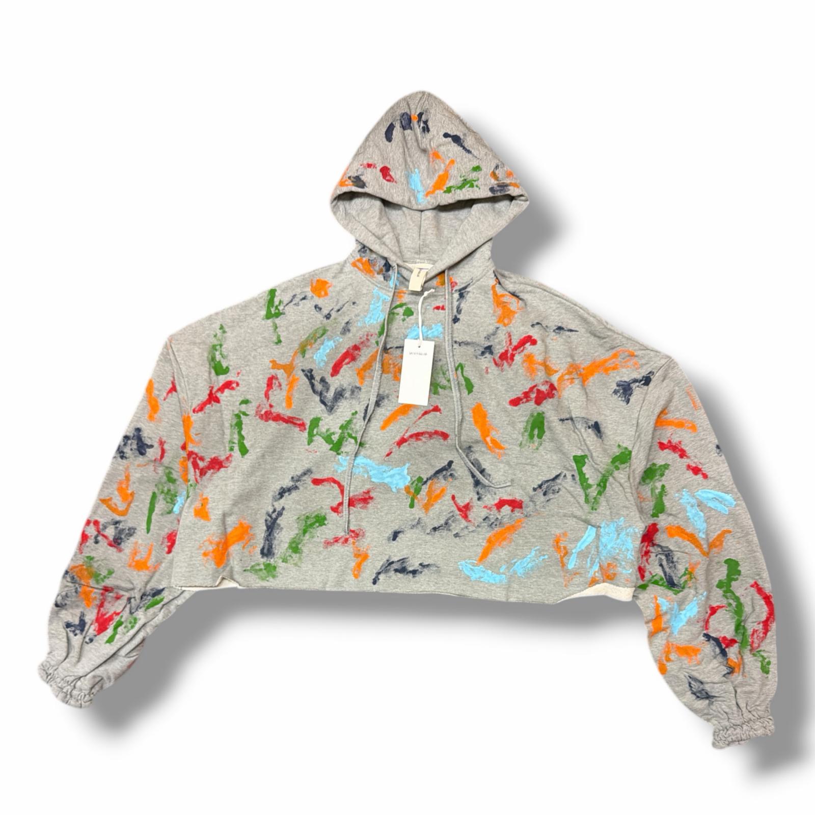 未使用 SHINYAKOZUKA ・シンヤコヅカ 25SS ORDINARY SHORT GIANT HOODIE WITH HAND PAINTING 状態SS ジャイアントフーディー スウェットパーカー 2501SK117P サイズS HEATHER メンズ （11463M）【中古】