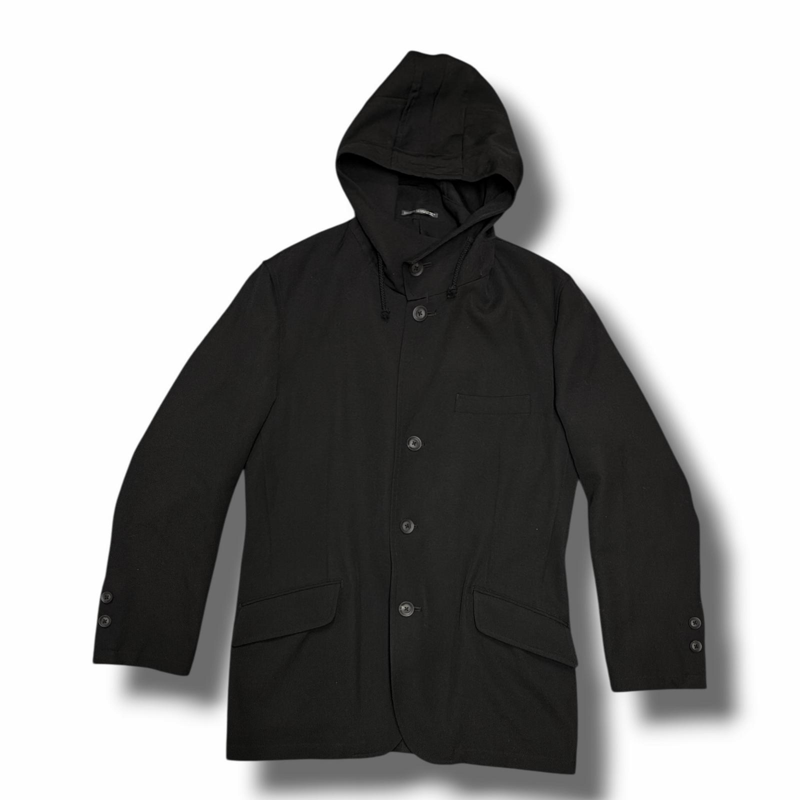 Yohji Yamamoto POUR HOMME・ヨウジヤマモトプールオム フーデッドテーラードジャケット 物質の状態A ボンネット上衣 HM-J12-101 大いさ2 黒いこと メンズ （14182M）【中古】 メンズファッション-コート・ジャケット