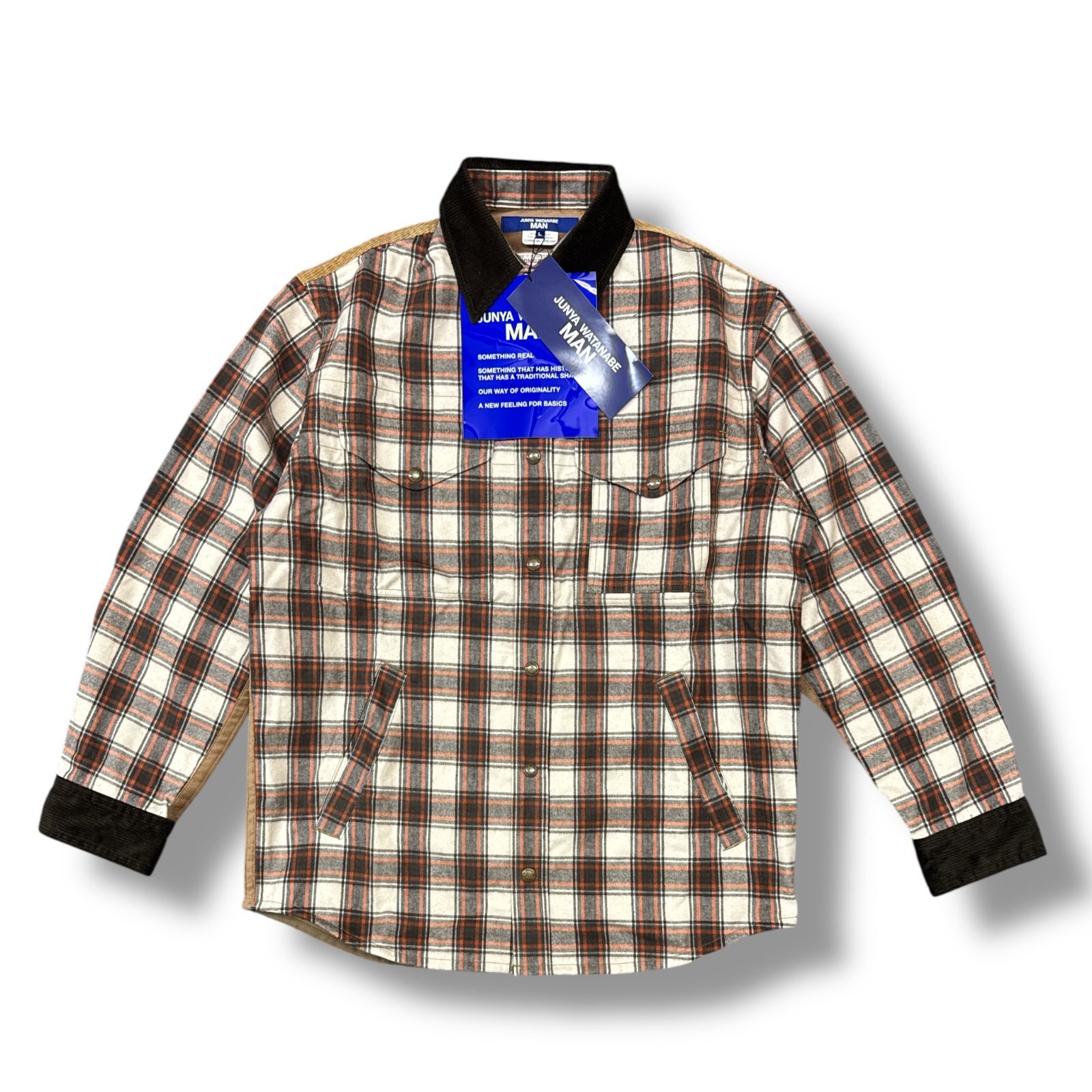 未当てはめる COMME des GARCONS JUNYA WATANABE MAN・コムデギャルソンジュンヤワタナベマン 25AW FILSON チェックシャツブルゾン 物質の状態SS チェックシャツジャケット WP-B001-051 大いさL 駱駝 メンズ （97155A）【中古】
