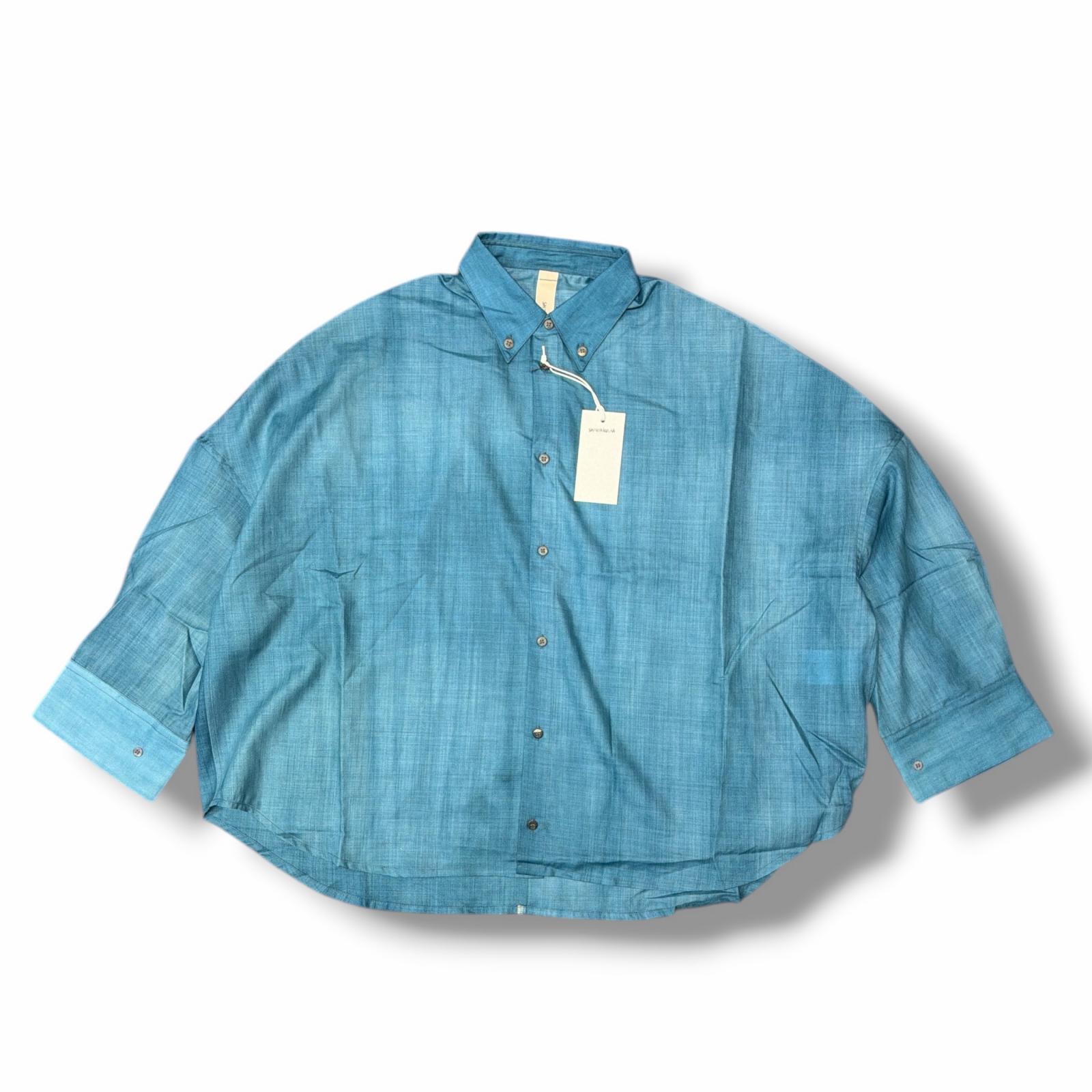 未使用 SHINYAKOZUKA ・シンヤコヅカ 25SS GIANT SHIRT 状態SS ジャイアントシャツ 長袖シャツ 2501SK49 サイズL ブルー メンズ （11503M）【中古】