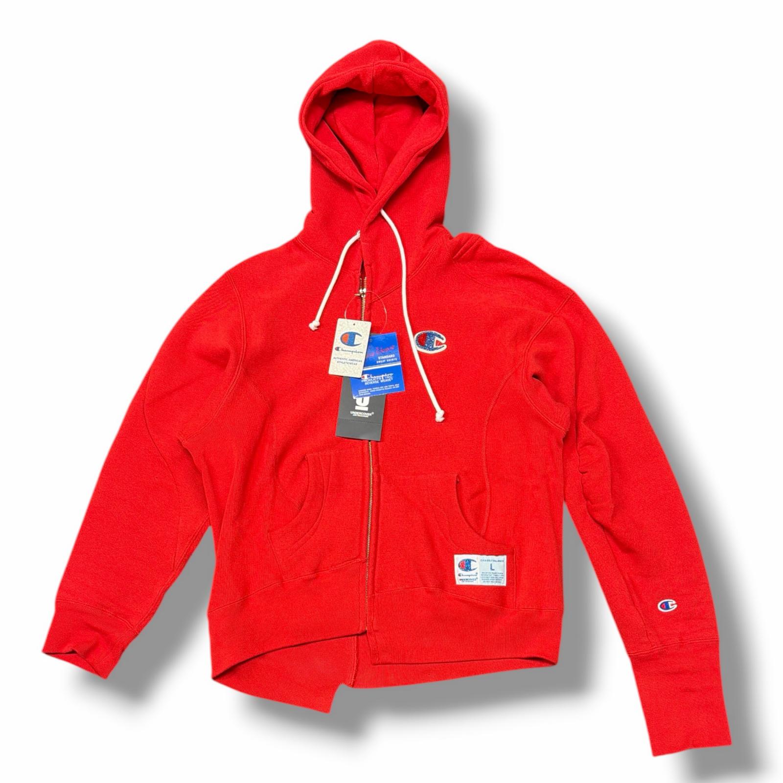 UNDERCOVER・アンダー押しかぶせる  × Champion・はやりっ児 25AW sweat zip-up parka 物質の状態A スウェットジップアップパーカー フーディー UC2E1802-1 大きさL 赤いこと メンズ （14598M）【中古】