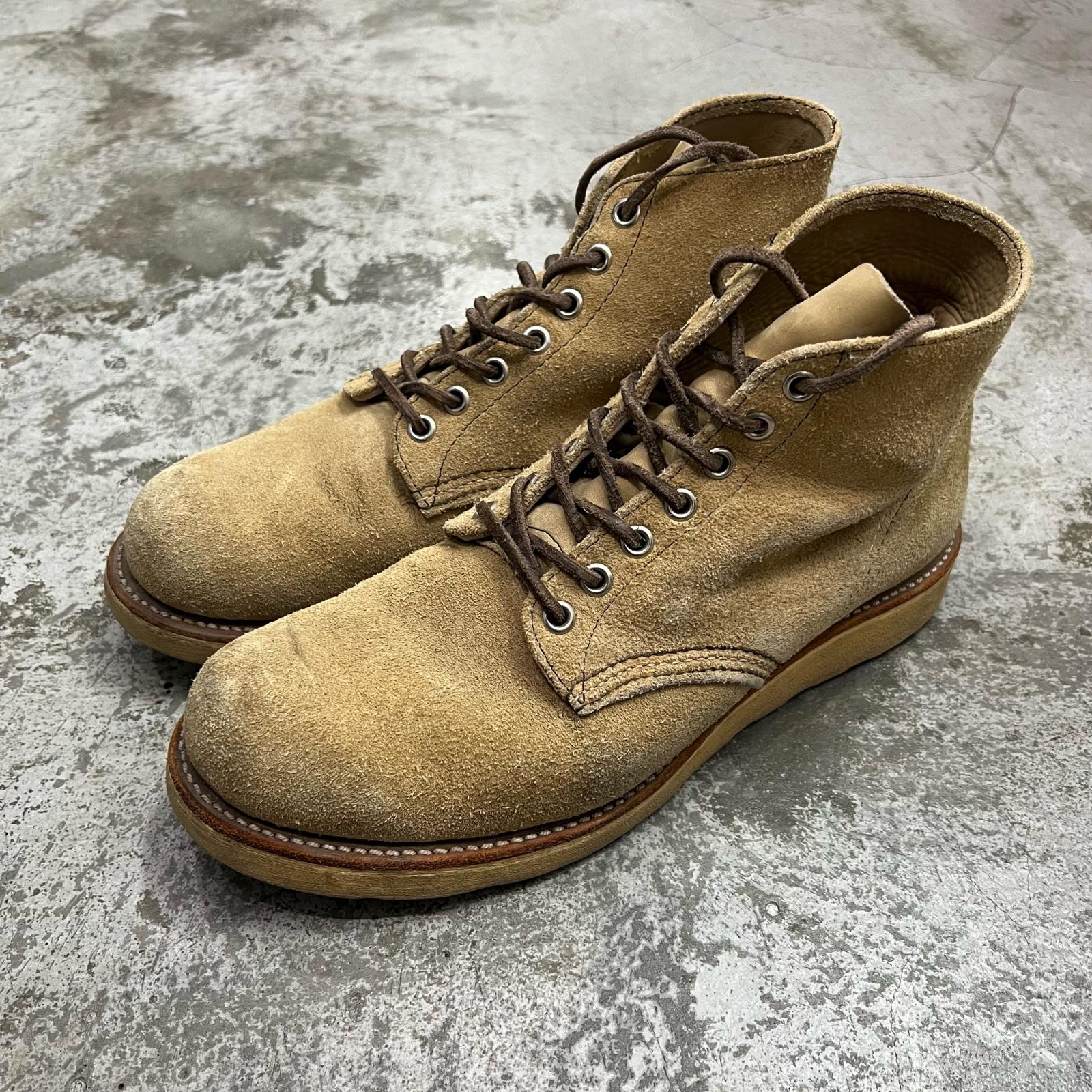 RED WING・レッドウィング スエード プレーントゥ 状態B ハイアット ブーツ 犬タグ 8167 サイズ8 26.5cm ベージュ メンズ （14608M）【中古】｜買取MOTTO　店