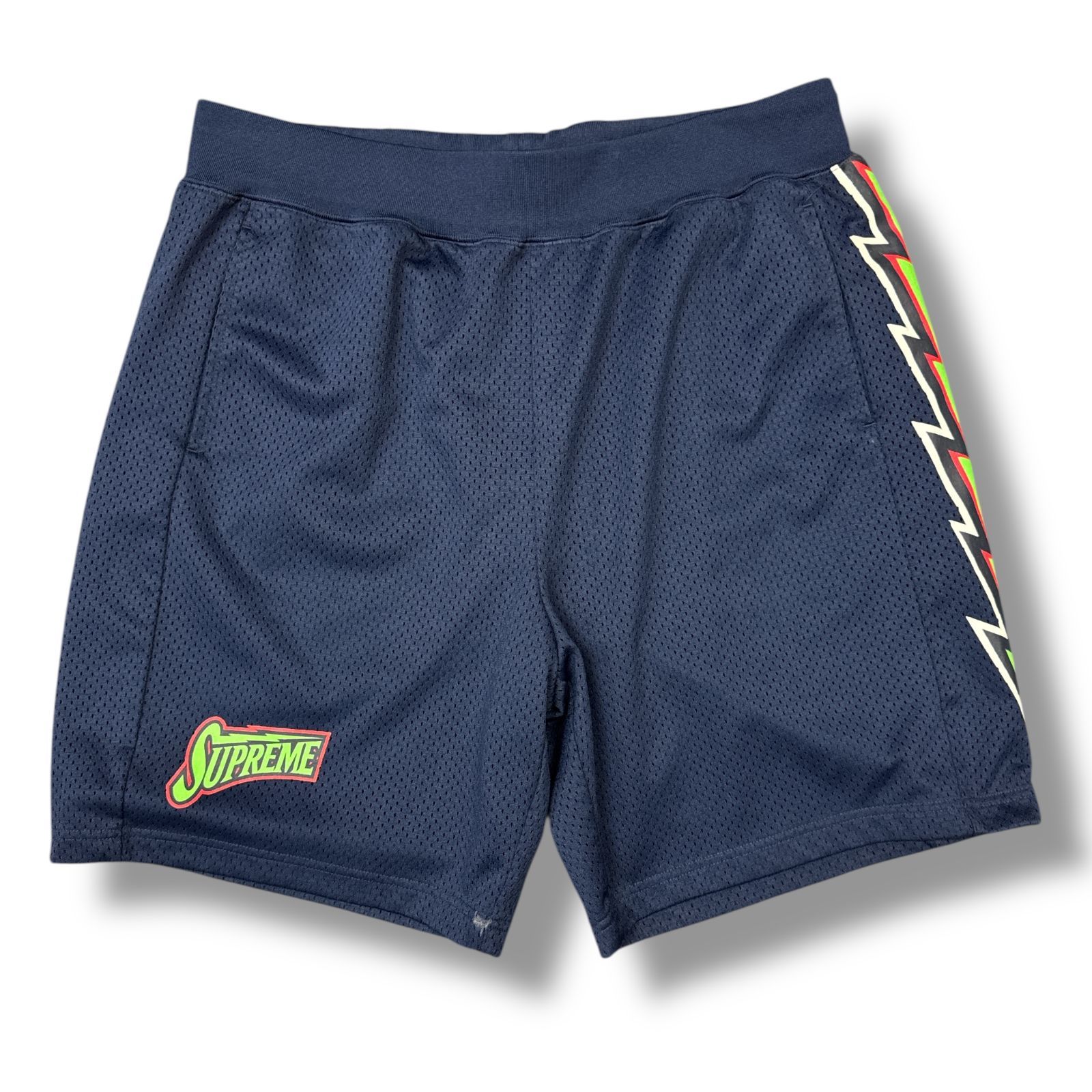 Supreme・シュプリーム 18SS Bolt Basketball Short 状態A ボルトバスケットボールショーツ ハーフパンツ サイズM ネイビー メンズ （97408A）【中古】