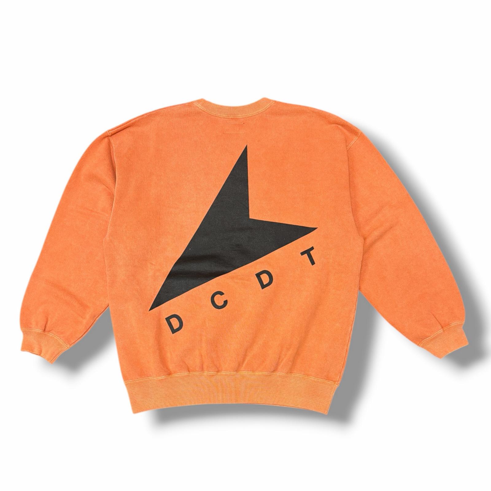 未当て嵌める DESCENDANT・ディセンダント 25AW CETUS CREW NECK PIGMENT DYE 物質の状態SS クルーネックスウェット 調教師 252ATDS-CSM15 大きさ3 オレンジ色 メンズ （14699M）【中古】