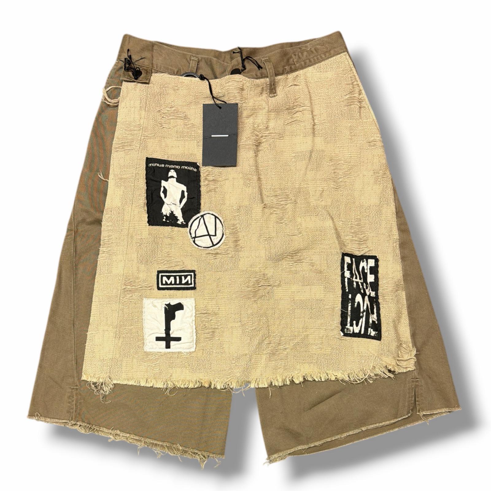 未当て嵌める MINUS ・さっ引く Twist Work Short With Skirt(AGED TWILL)  物質の状態SS スコート付き添い人細工物さる股引き M-P1-PT7 大きさ2 SAND メンズ （11662M）【中古】