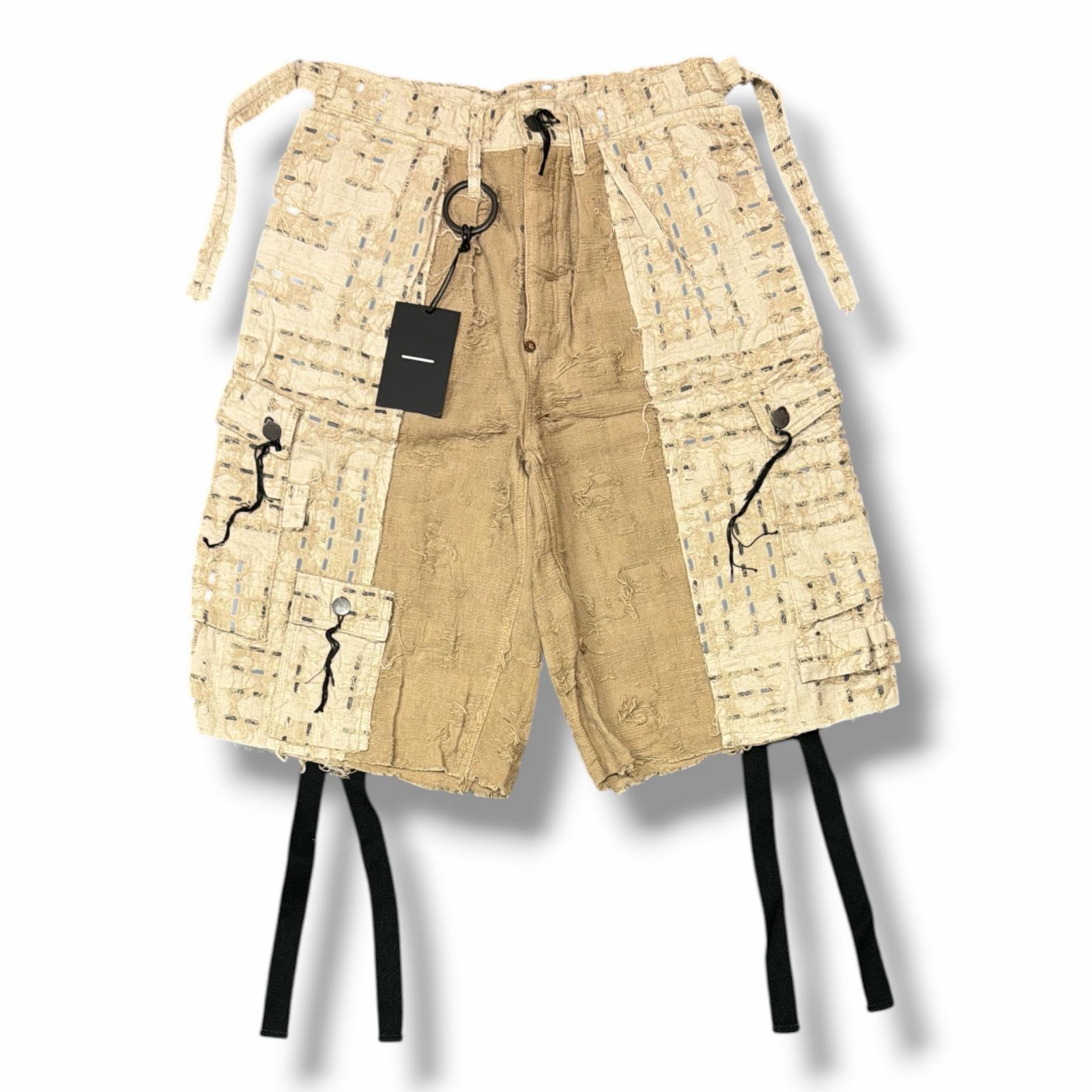未当て嵌める MINUS ・さっ引く Inside Out HBT Short 物質の状態SS 内部アウト さる股引き 二分の一ズボン下 M-P1-PT17 大きさ1 ベージュ メンズ （12596M）【中古】