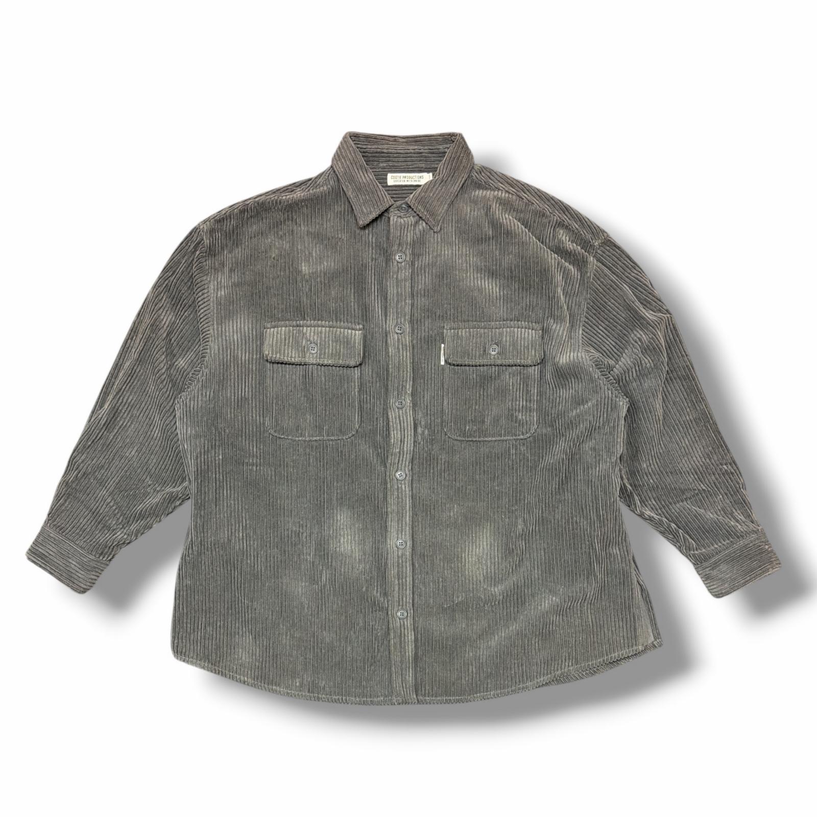 COOTIE・クーティー 21AW Wide Corduroy CPO Jacket 状態B ワイドコーデュロイCPOジャケット CTE-21A208 サイズM グレー メンズ （15107M）【中古】｜買取MOTTO　店