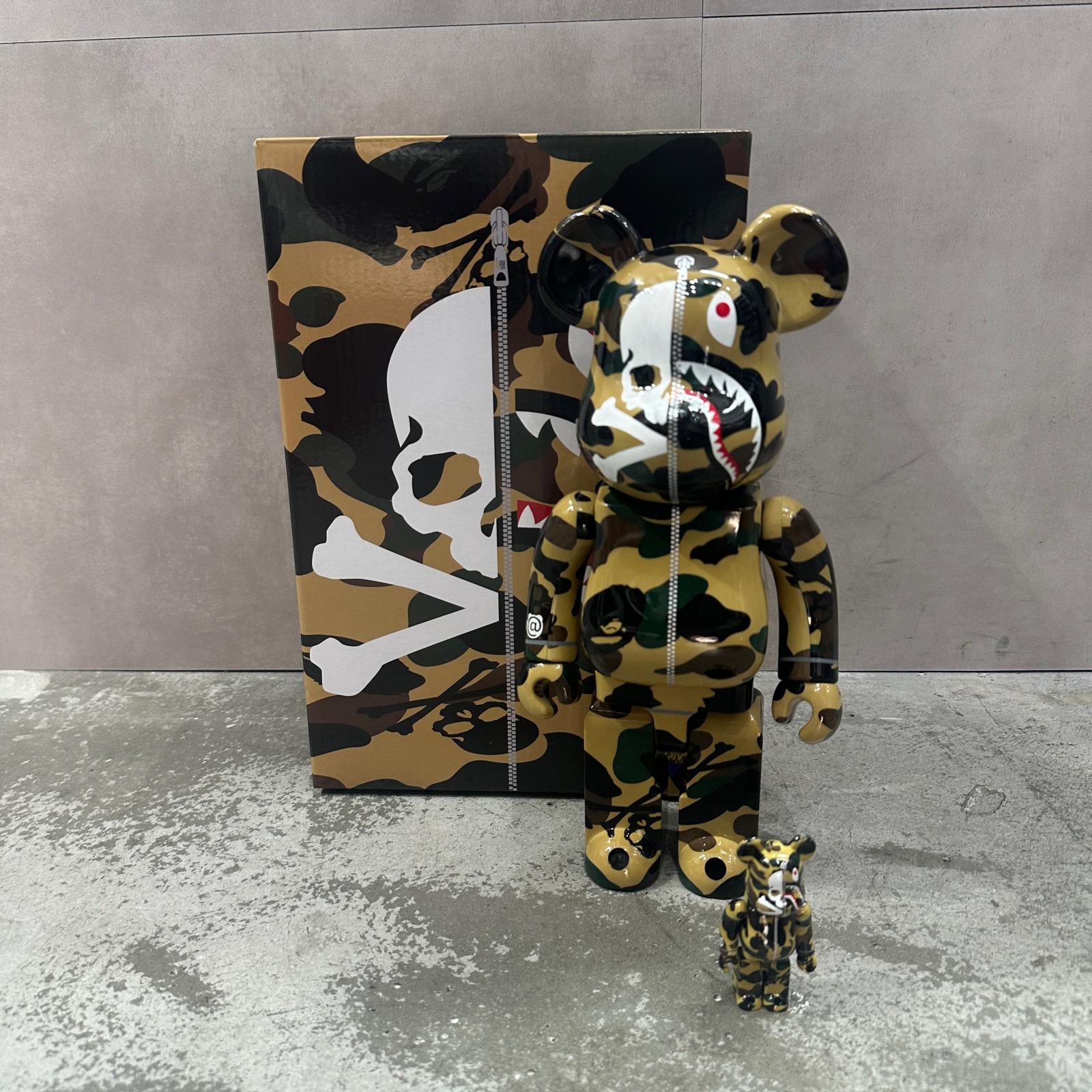 A BATHING APE・アベイシングエイプ  × mastermind JAPAN・マスターマインドジャパン BE@RBRICK 400％ 100％ 物質の状態A 図形 大きさF 合鴨 メンズ （14773M）【中古】