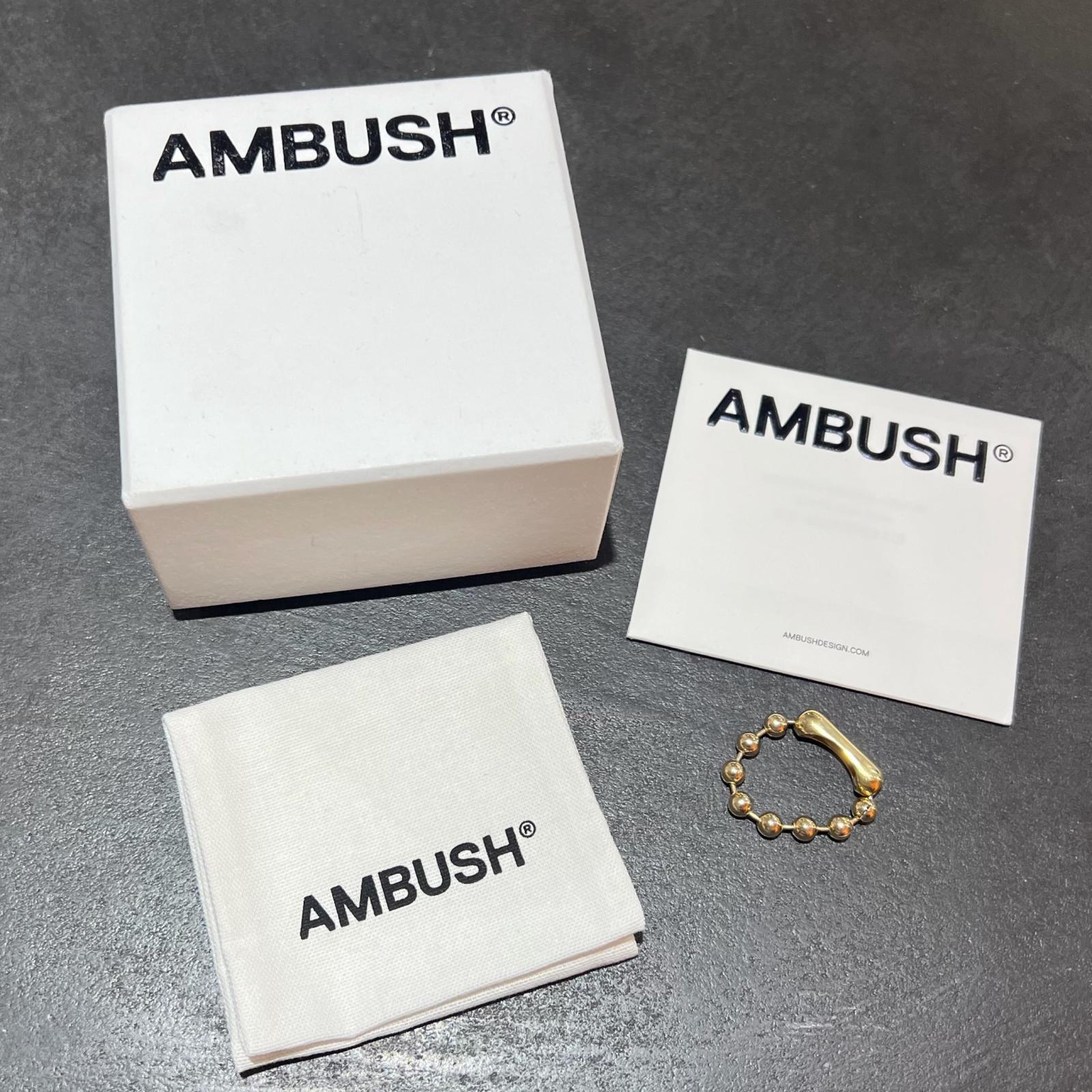 未当てはめる AMBUSH・アンブッシュ BALL CHAIN RING 物質の状態SS ボールチェーンリング 指環 大いさ3 ゴールド メンズ （8584M）【中古】