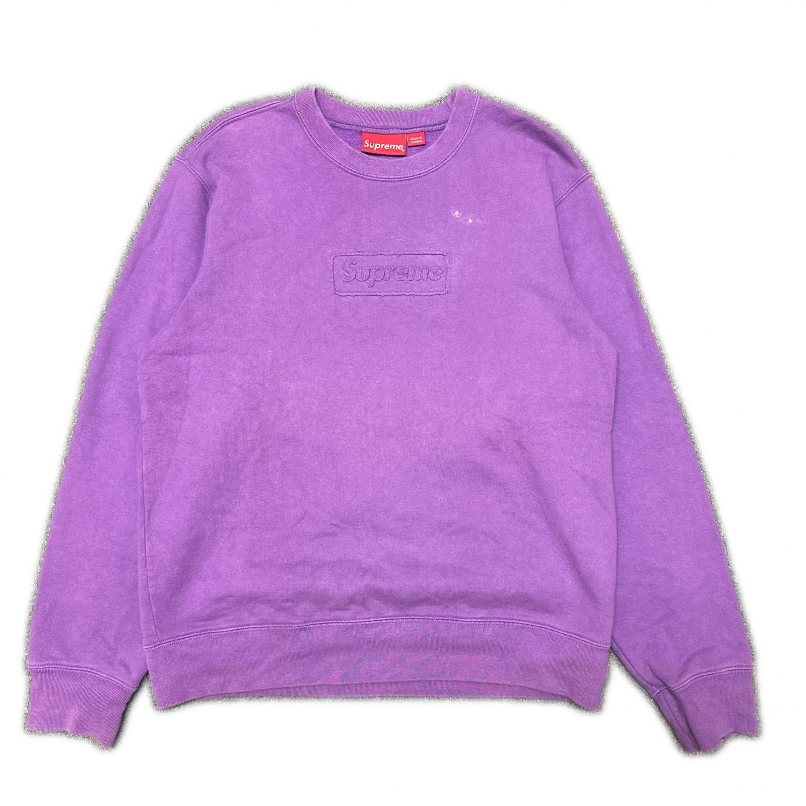 Supreme・シュプリーム 20SS CutOut Logo CrewNeck 状態B カットアウトロゴ クルーネック スウェット トレーナー サイズS パープル メンズ （13475M）【中古】｜買取MOTTO　店