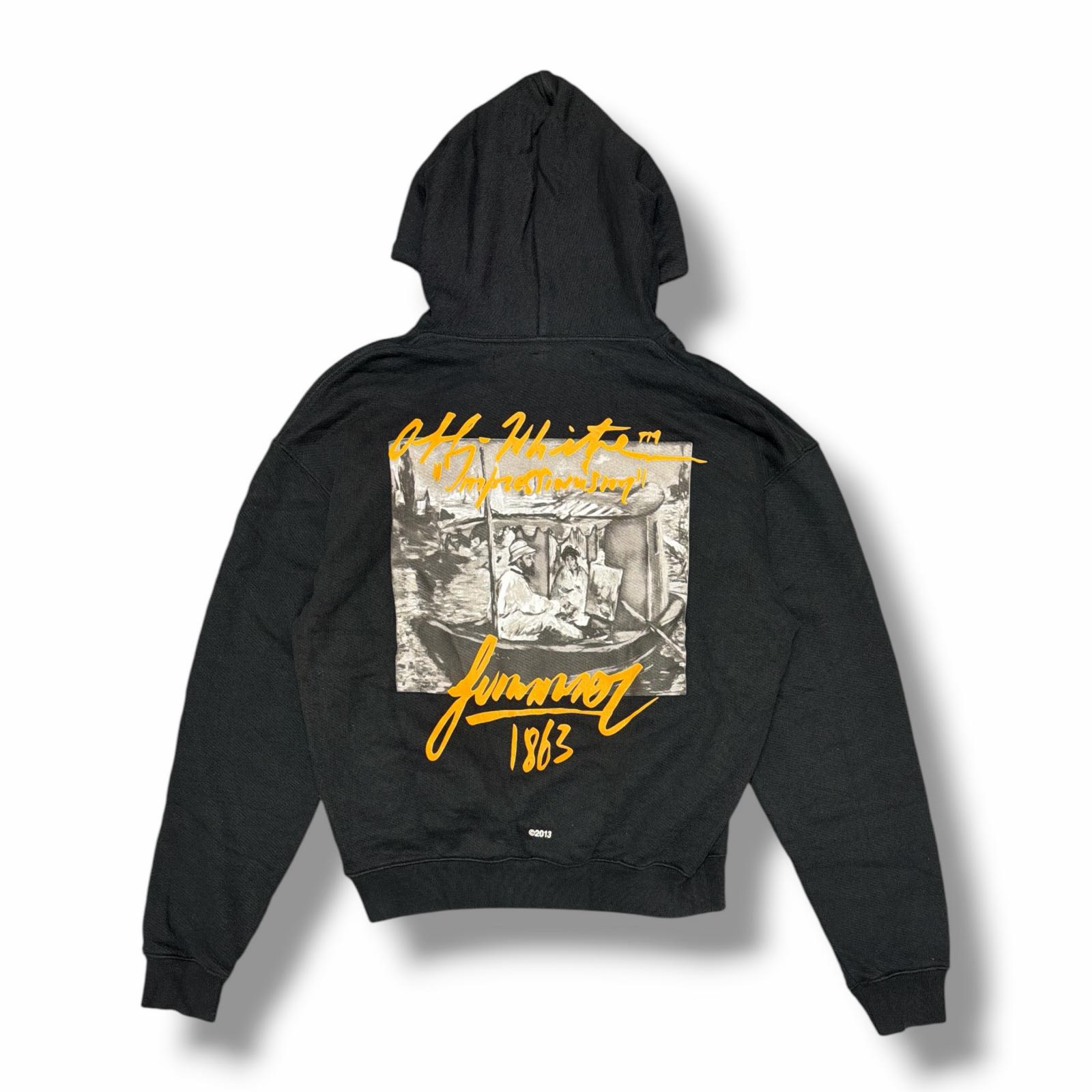 OFF-WHITE・象牙色 19SS Summer Over Hoodie 物質の状態A サマーオーバーフーディー スウェットパーカー OMBB037R19B97009 大いさM 黒いこと メンズ （80393A）【中古】 メンズファッション-パーカー-トップス