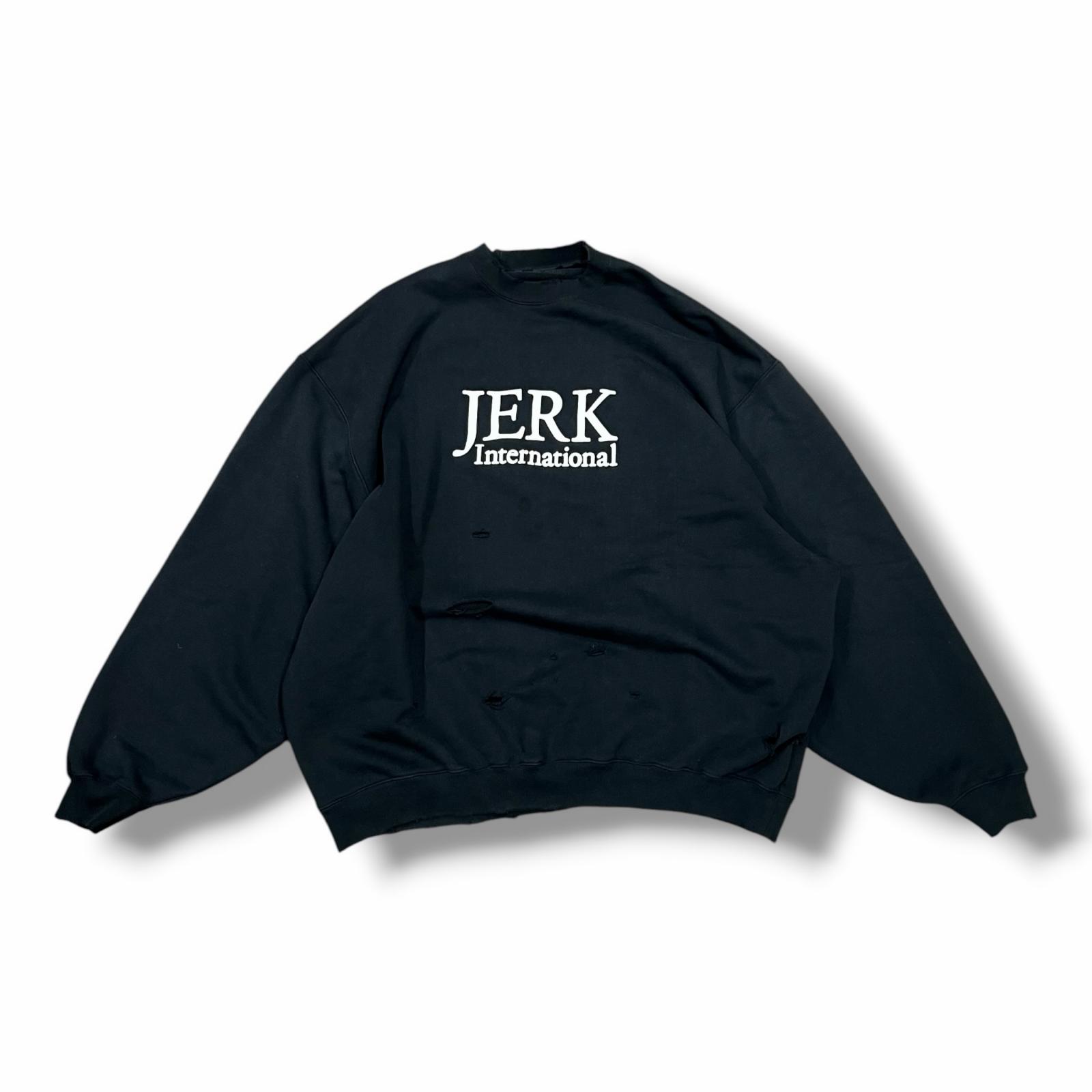 VETEMENTS・ヴェトモン DESTROYED JERK SWEATSHIRT  物質の状態B デストロイ 衝突 汗水 調教師 UE63CN200B  大いさS 黒いこと メンズ （15425M）【中古】