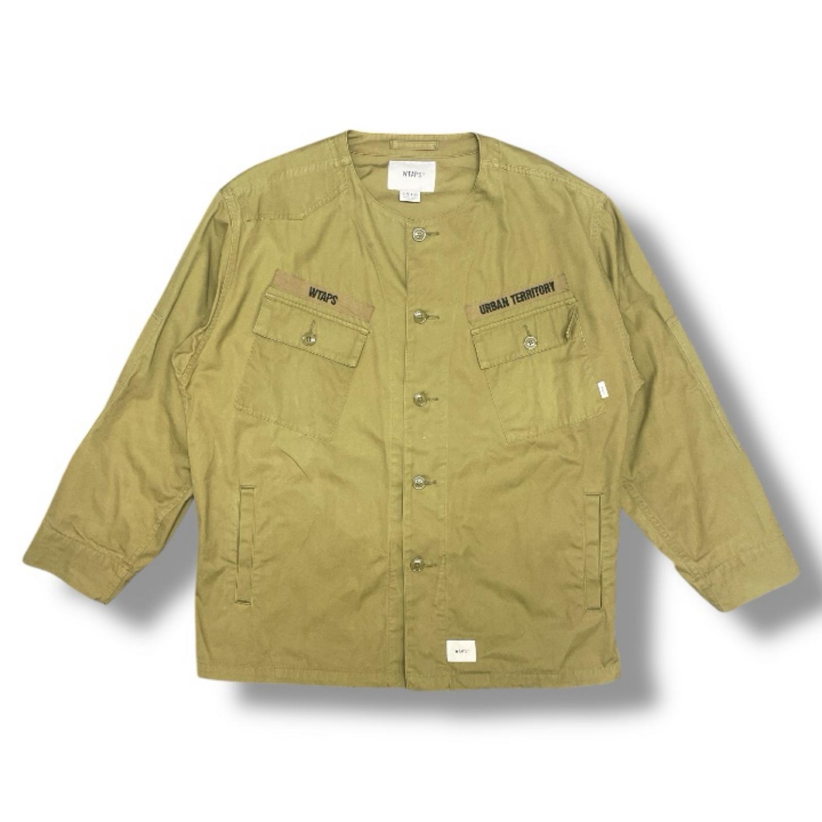 WTAPS・ダブルタップス 20AW SCOUT / LS / COTTON. WEATHER 物質の状態A ミリタリー上衣 否色つや上衣 202WVDT-SHM02 大きさ3 オリーブ メンズ （15514M）【中古】