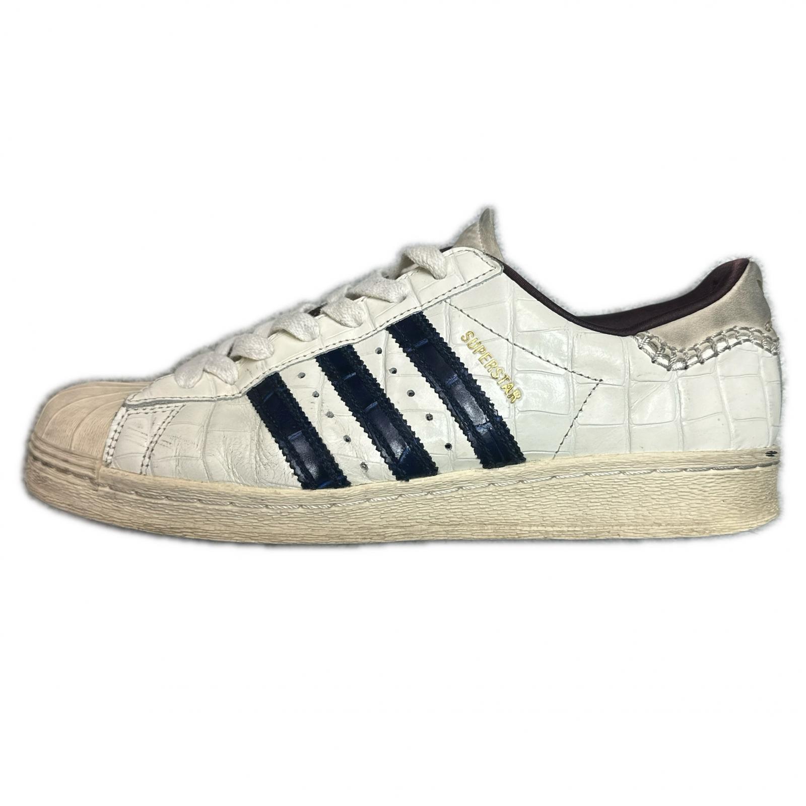 adidas・アディダス  × Wales Bonner・ウェールズ ボナー Superstar 物質の状態B はやりっ児 ローカットスニーカー JP7161 27.5珊 白いこと メンズ （15753M）【中古】