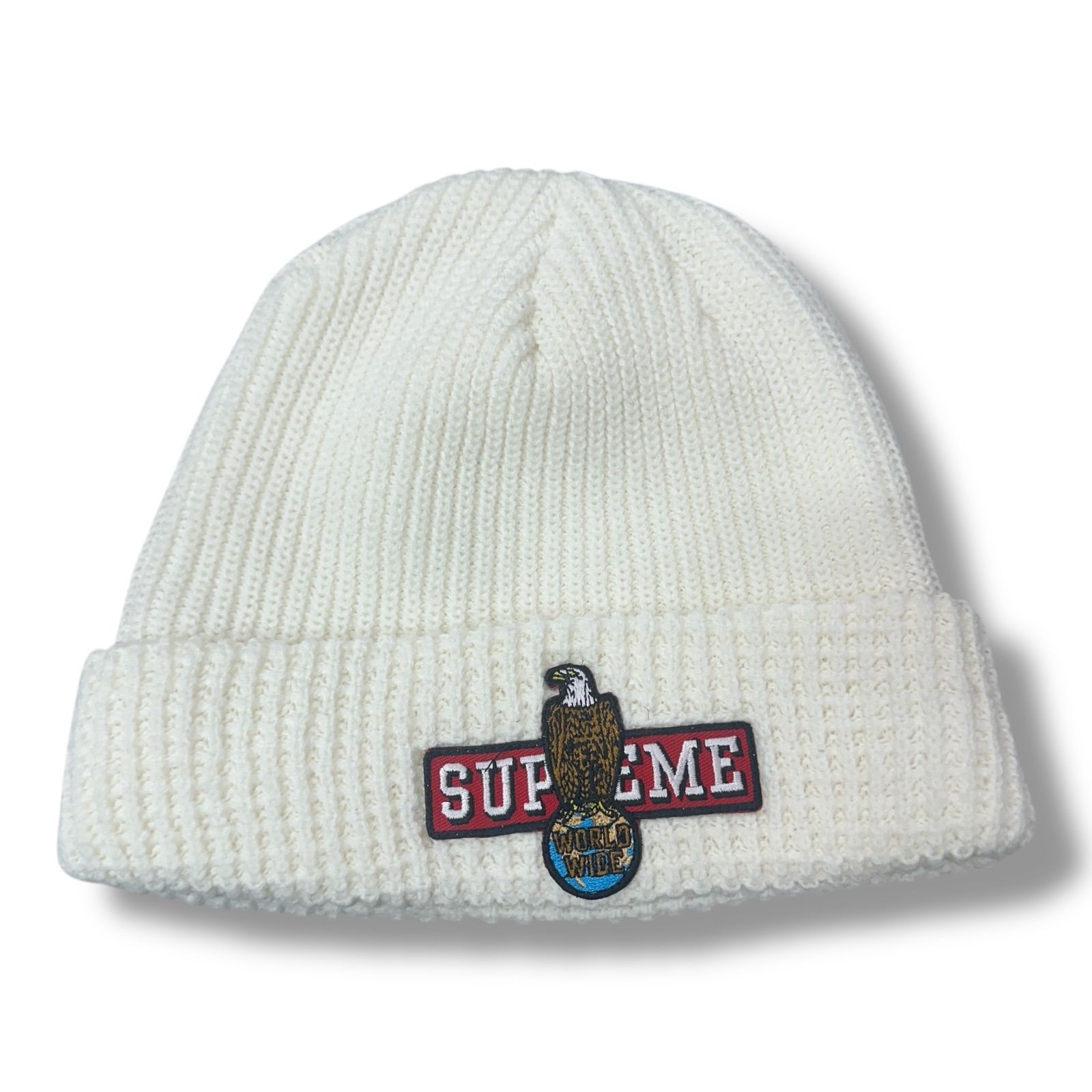 Supreme・シュプリーム 23AW Eagle Beanie 物質の状態S 鷲 紋章 ビーニー 編み物旗がしら 白いこと メンズ （99672A）【中古】