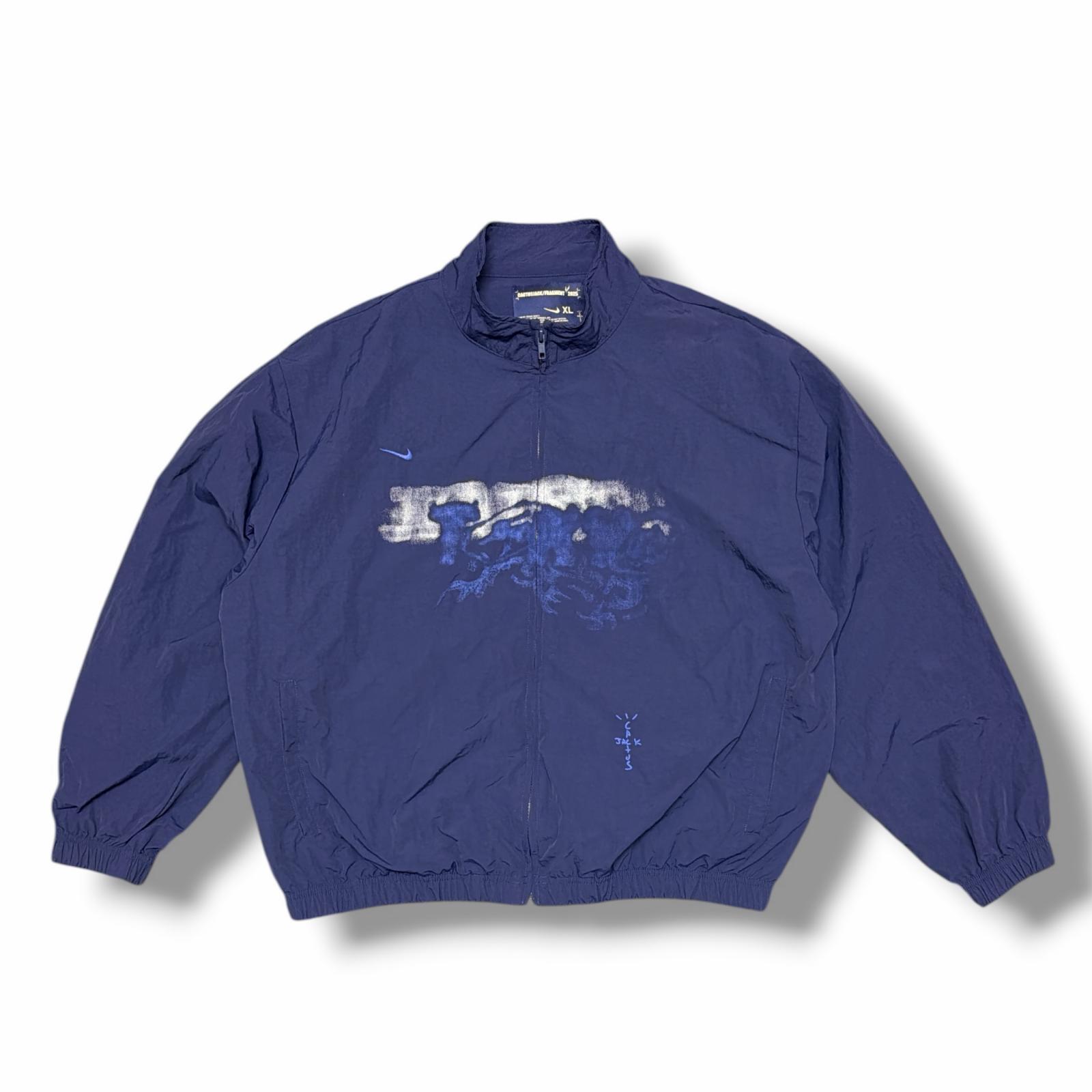 FRGMENT 欠けら  × CACTUS JACK・カクタスジャック Windbreaker Zip Jacket 物質の状態A ウィンドブレーカージャケット ナイキ 二人三脚 大いさXL 米国海軍 メンズ （15767M）【中古】