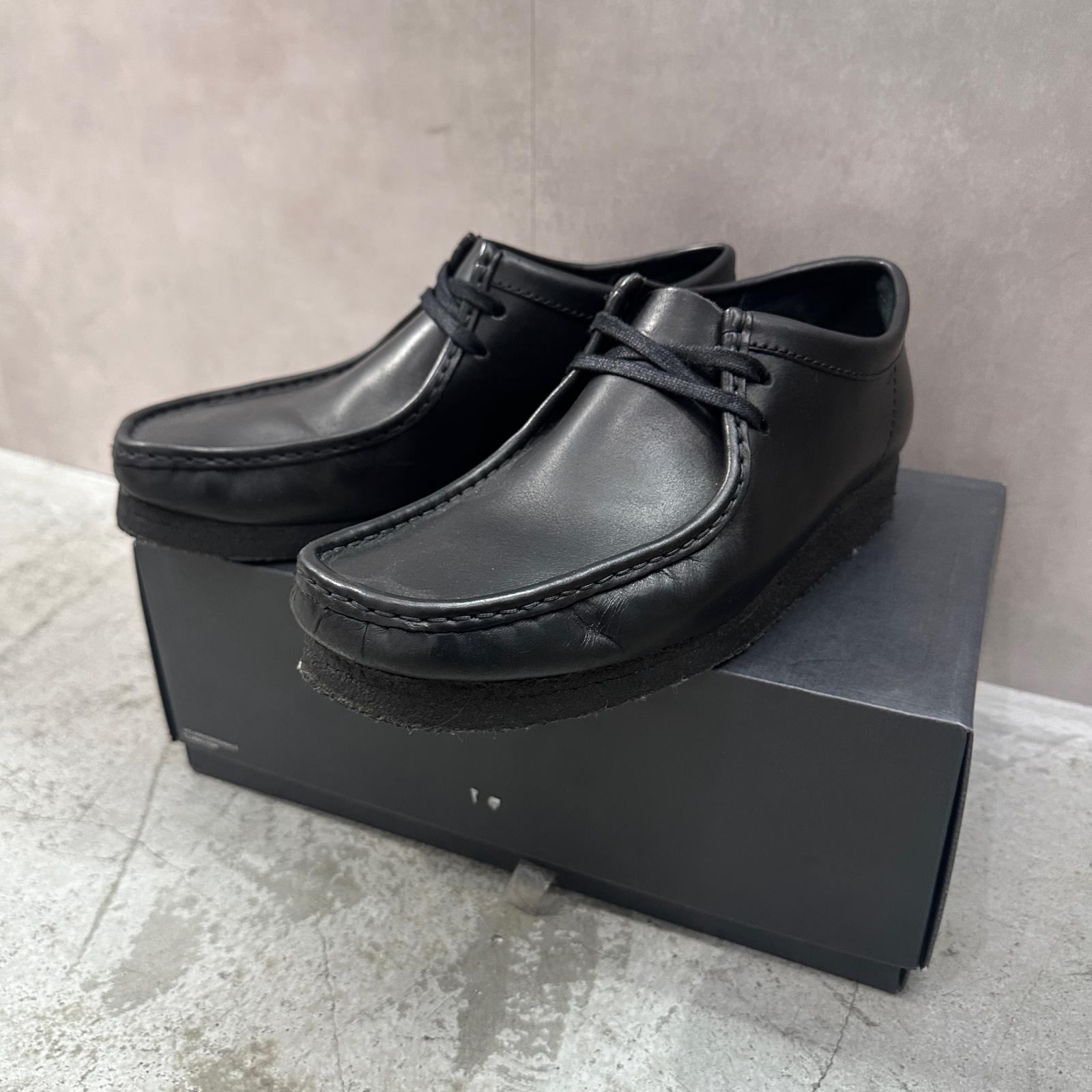 Clarks・クラークス Wallabee 物質の状態A ワラビー レアーシューズ スニーカー 11826J 大いさ42 26糎 黒いこと メンズ （15880M）【中古】