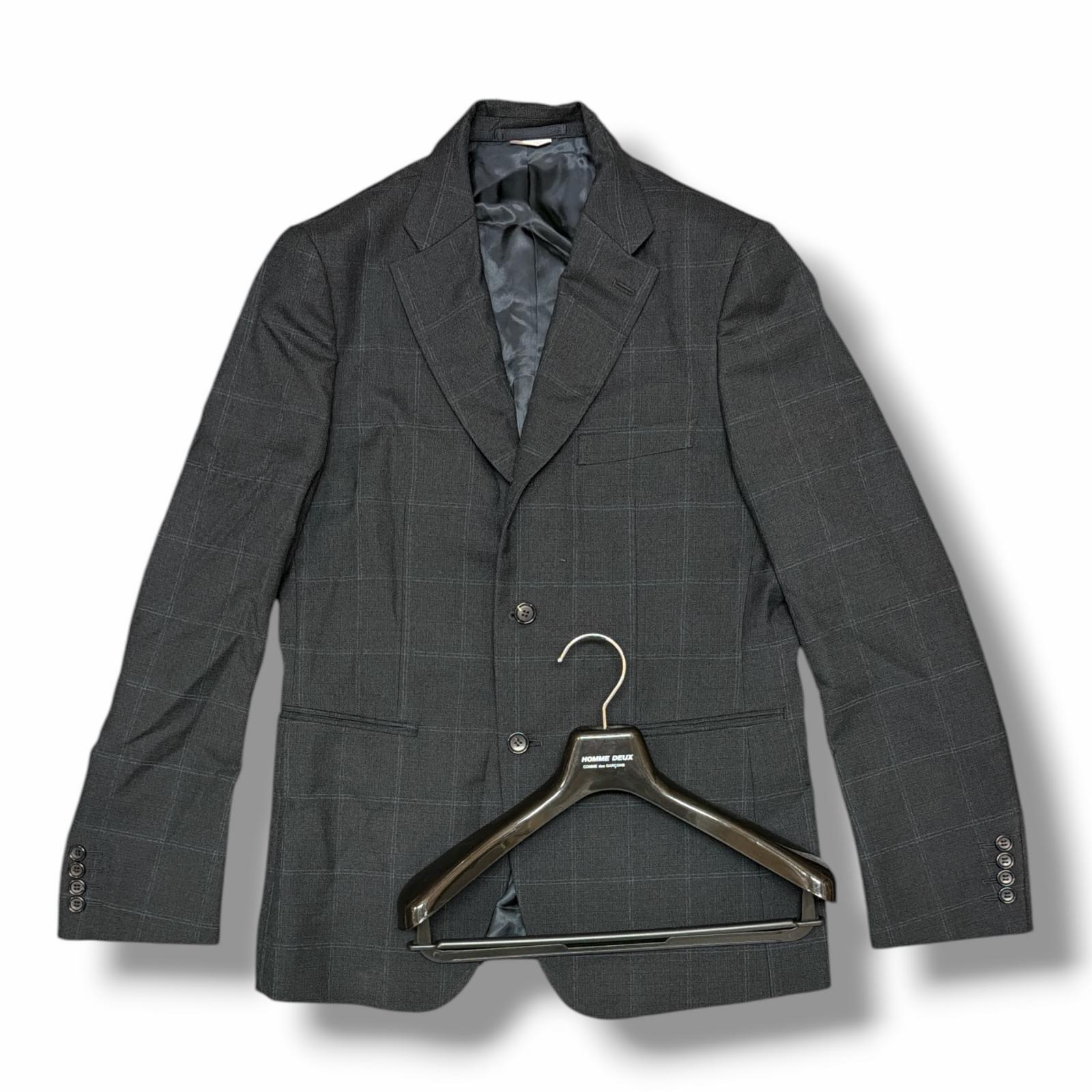 Comme des Garcons Homme Deux コムデギャルソンオムドゥ AD2024 チェック柄テーラージャケット 状態A テーラードジャケット DN-J023 サイズM チャコール メンズ （15906M）【中古】｜買取MOTTO　店