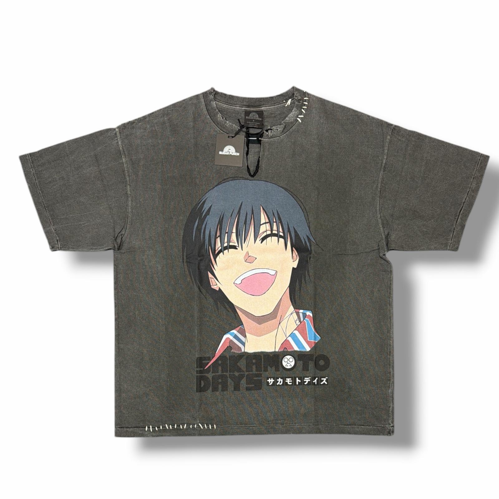 未当て嵌める MINUS ・さし引き  × THE SUGAR PUNCH  白砂糖殴り付ける S/S T-Shirt -NAGUMO- 物質の状態SS 半袖ティーシャツ サカモトデイズ カットソー TSMM25SM001 大きさM 黒いこと メンズ （10070M）【中古】