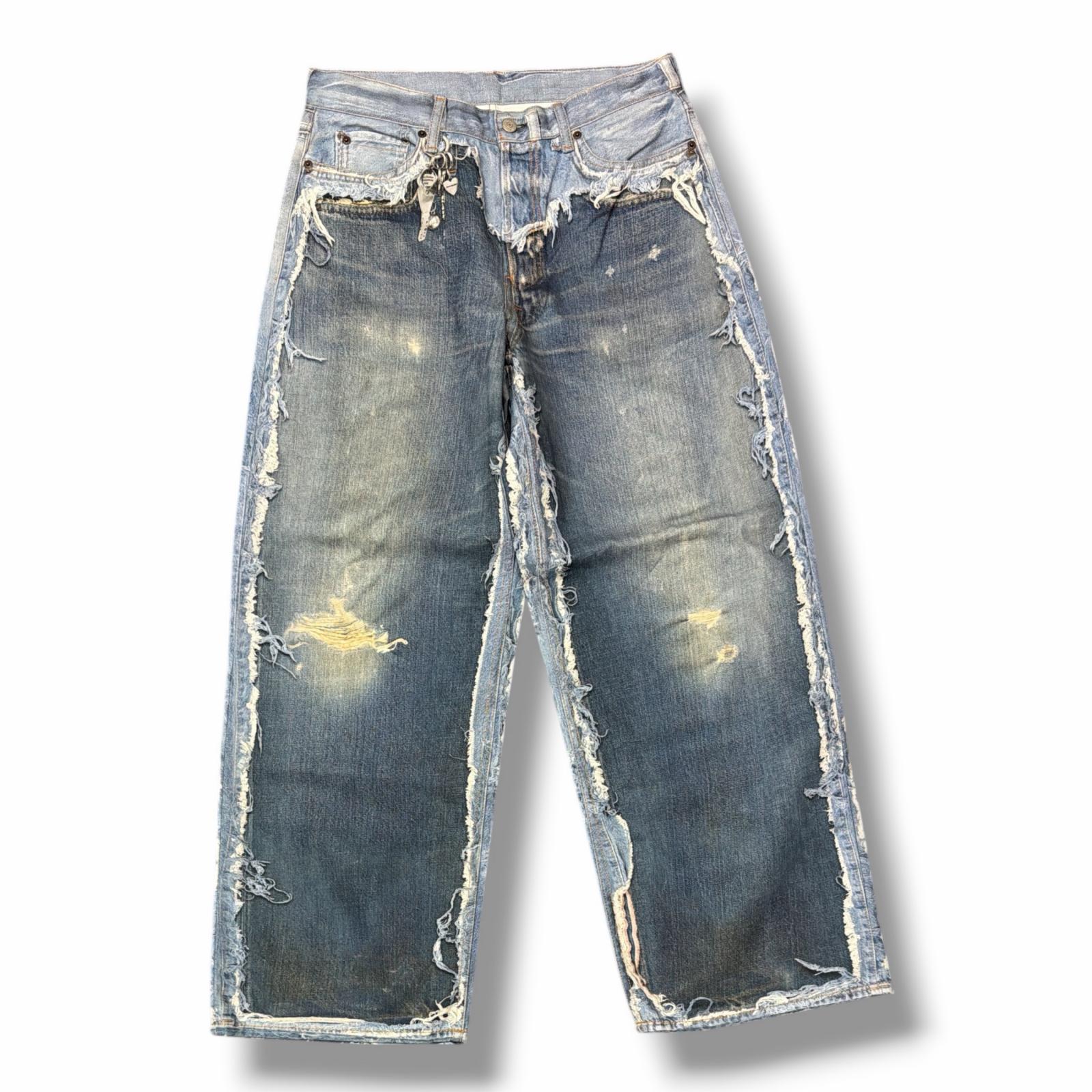 未当て嵌める ACNE STUDIOS・アクネストゥディオズ 26SS 1981 U TLO SKELETON DENIM 物質の状態SS スケルトンデニムパンツ トロンプイユジーンズ CK0140 大きさM インディゴ メンズ （16117M）【中古】