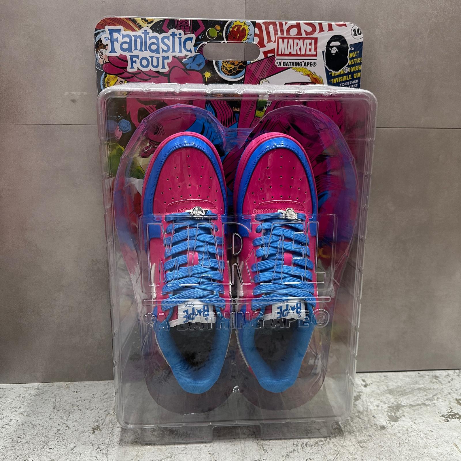 未当て嵌める A BATHING APE・アベイシングエイプ  × Marvel The Fantastic Four マーベル ザ ファンタスティック・フォー GALACTUS \u0026 SILVER SURFER 物質の状態SS ギャラクタス ベイプスター 大きさ10 28珊 さくら色 メンズ （6856M）【中古】