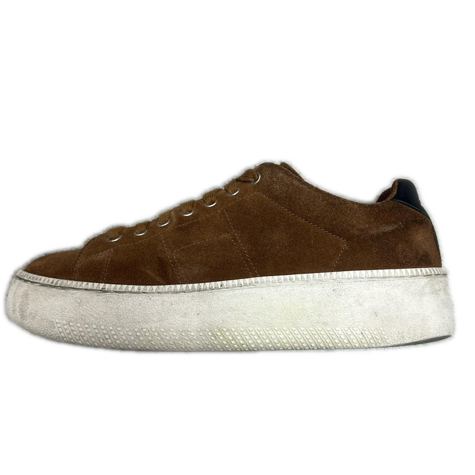 Maison Margiela・メゾンマルジェラ スウェード 厚底 スニーカー 物質の状態B スニーカー S57WS0288 大きさ42 27糎 赤銅色 メンズ （16187M）【中古】