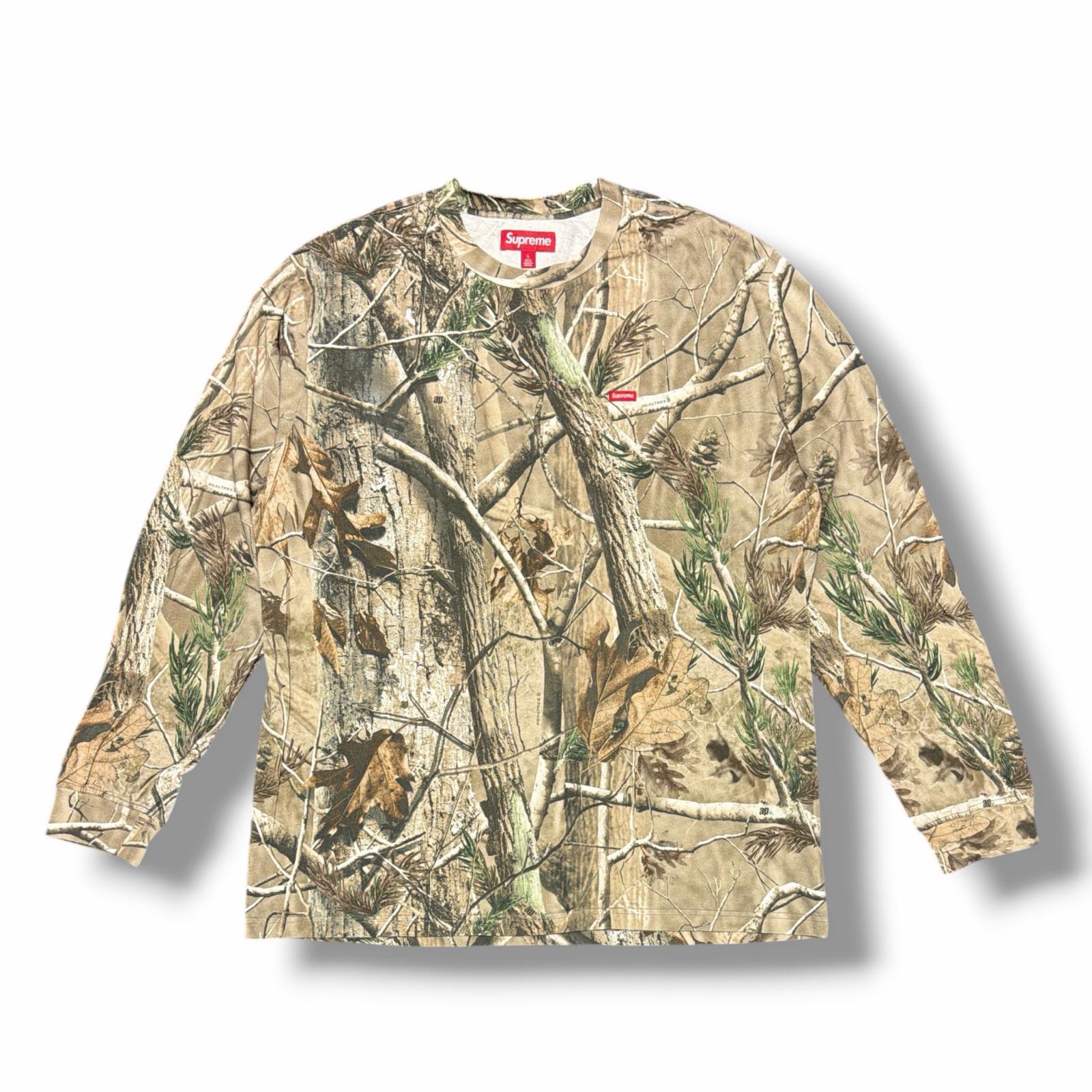 Supreme・シュプリーム 25SS Small Box L/S Tee Realtree AP Camo 物質の状態A スモールボックスロゴリアルツリーカットソー 長袖プルオーバー ロンT 大きさL マルチ色つや メンズ （15632M）【中古】