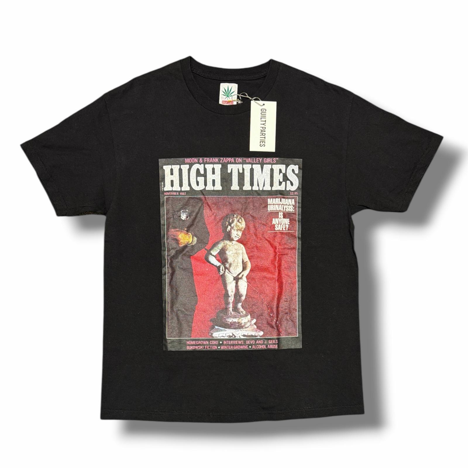 WACKO MARIA・ワコマリア HIGHTIMES / CREW NECK T-SHIRT TYPE 3 物質の状態A ハイタイムズ 共同研究ティーシャツ カットソー HIGHTIMES-WM-TEE03 大きさL 黒いこと メンズ （16372M）【中古】